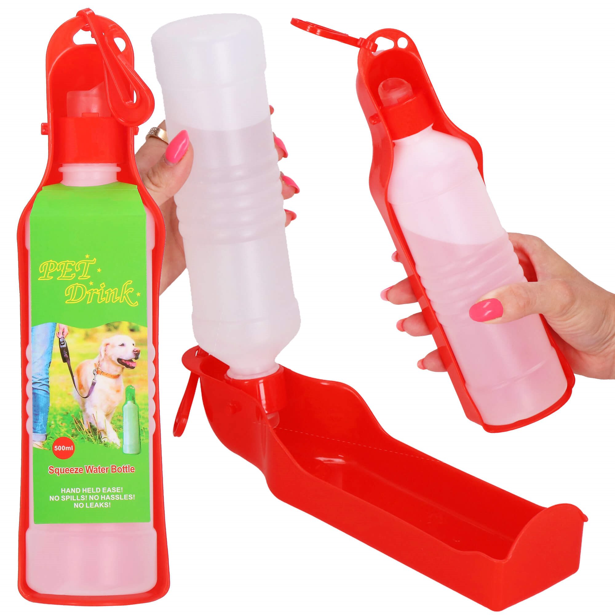 Vandens butelis su girdykla springos pa0296 500 ml raudonas 1