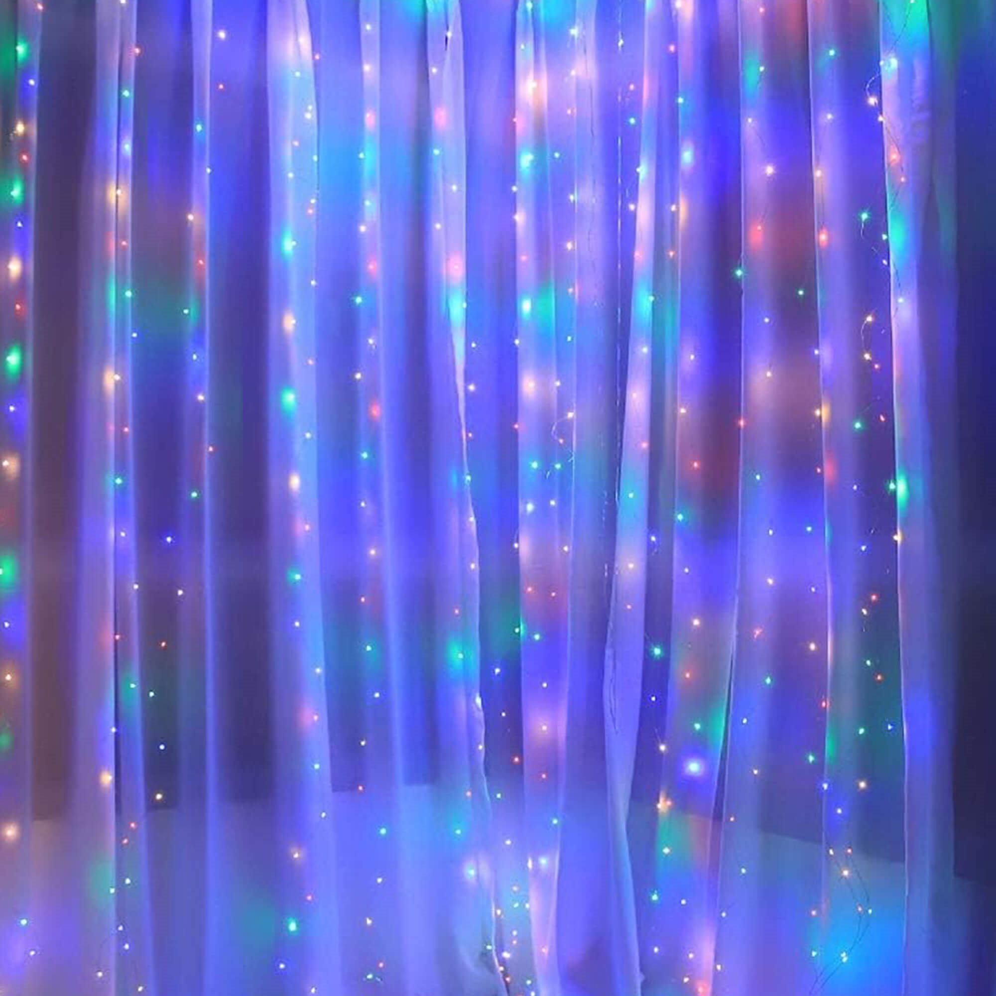 Šviesos užuolaida springos 300 led, daugiaspalvė, 3x3 m