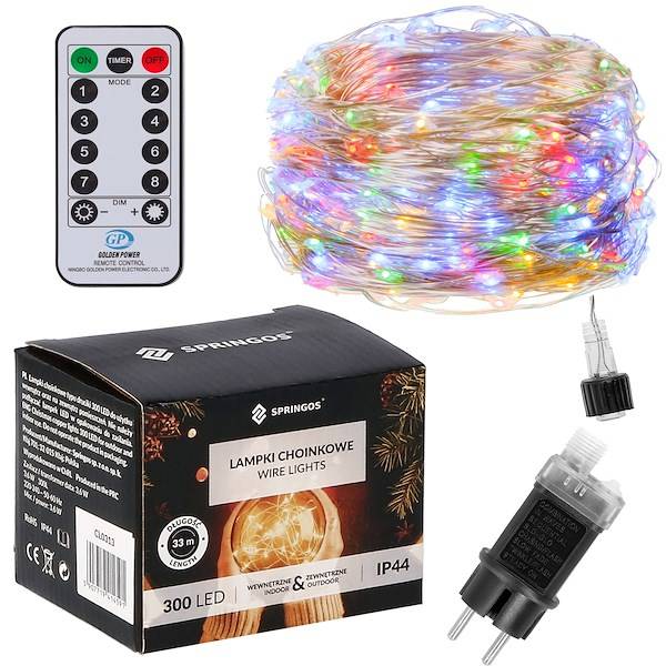 Kalėdinės lemputės springos cl0315 300 led su nuotoliniu valdymu