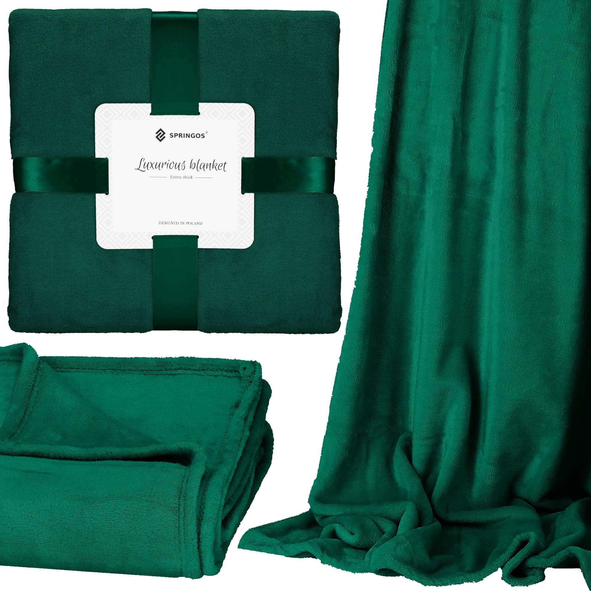 Pledas springos 200x220 cm žalias poliesteris