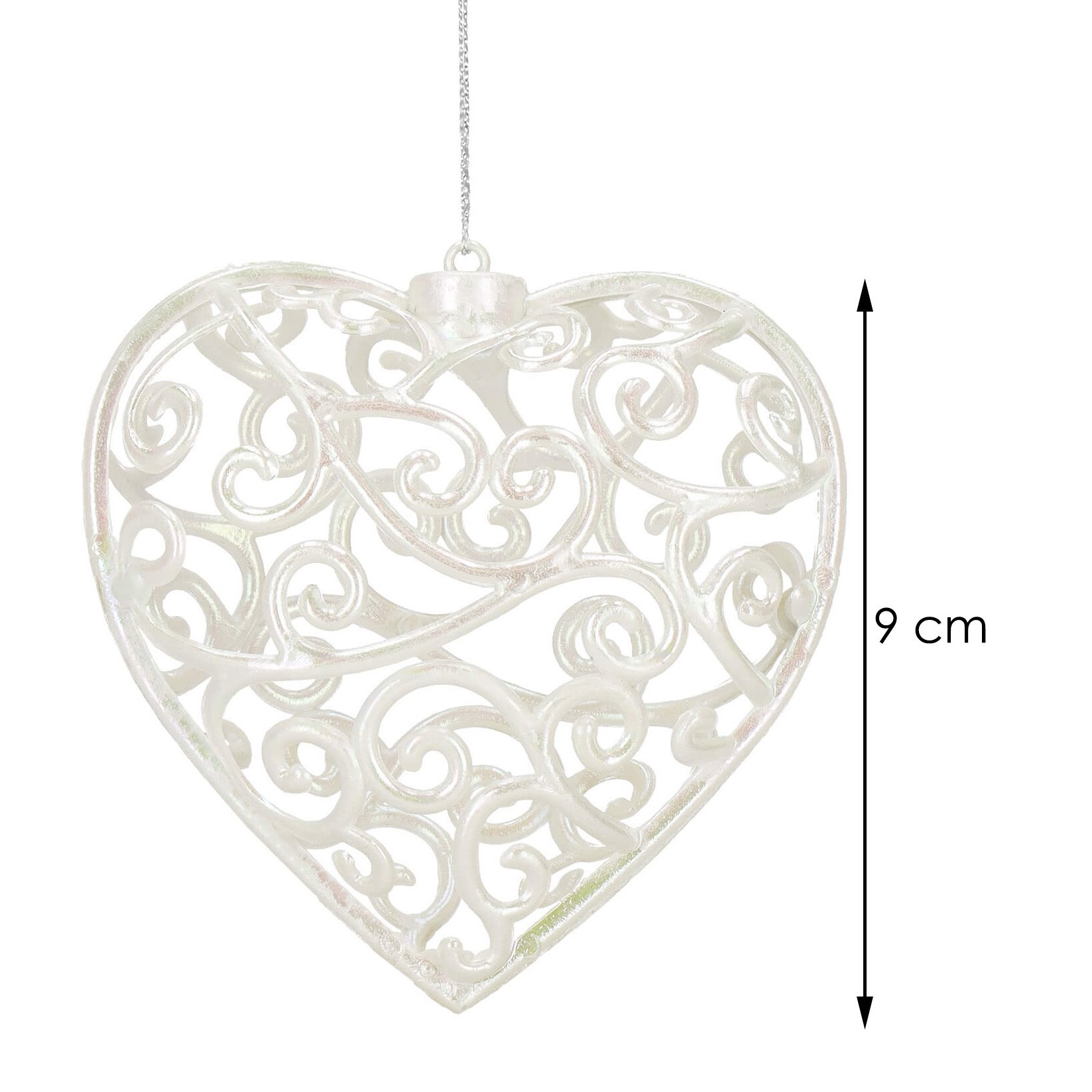 Kalėdinis papuošimas springos, širdelės formos, 9 cm