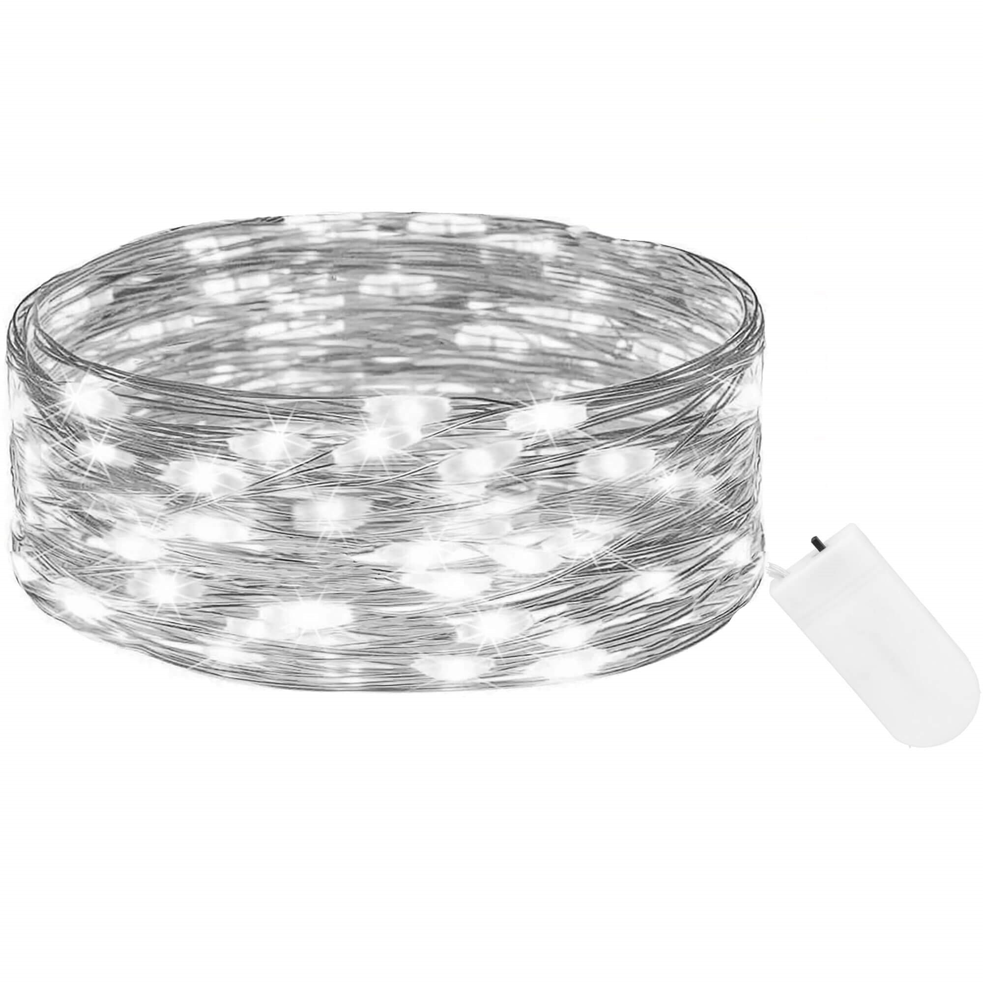 Led girlianda su 10 lempučių, šaltai balta