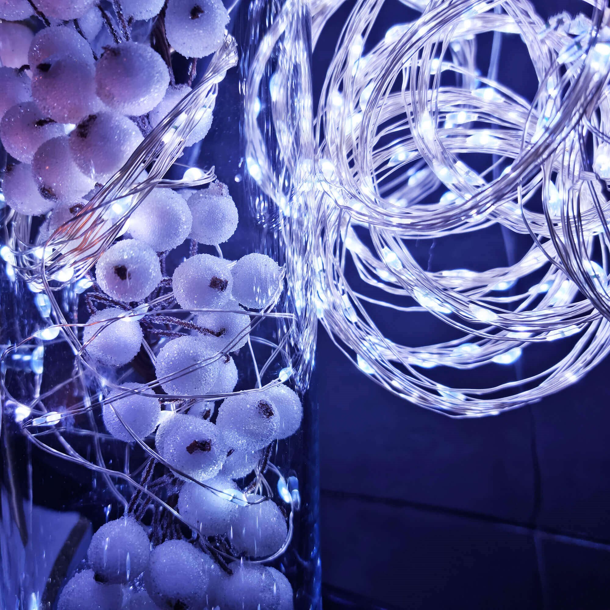 Led girlianda su 10 lempučių, šaltai balta