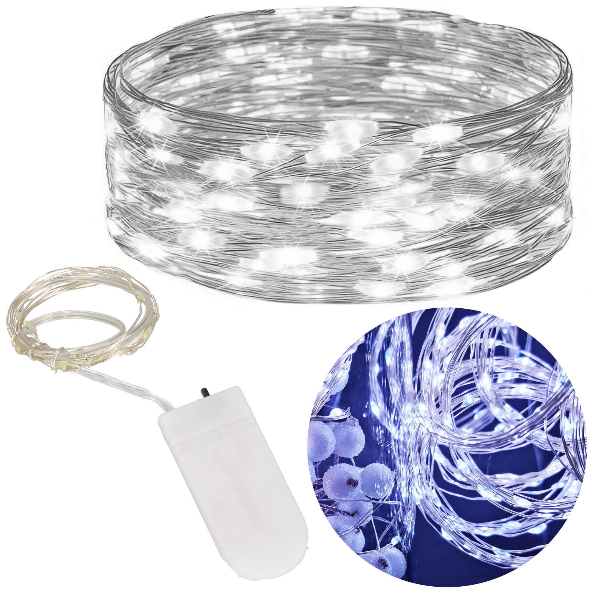 Led girlianda su 10 lempučių, šaltai balta