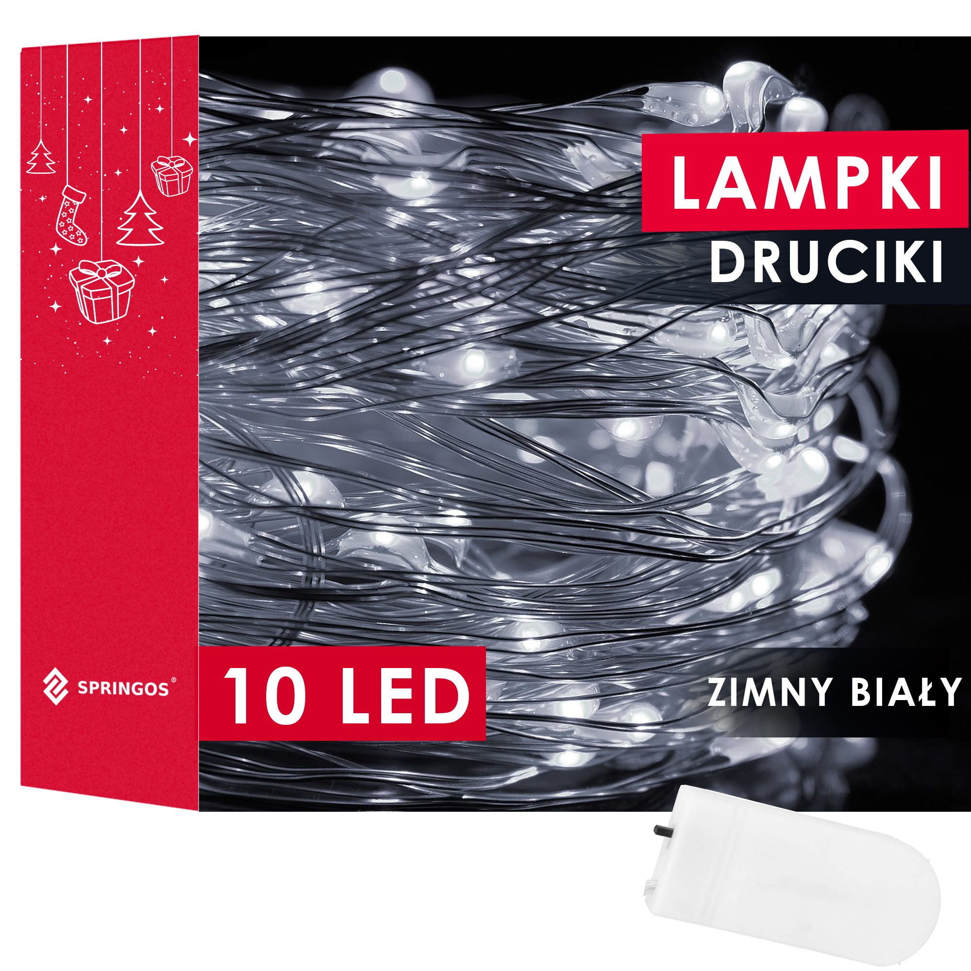 Led girlianda su 10 lempučių, šaltai balta