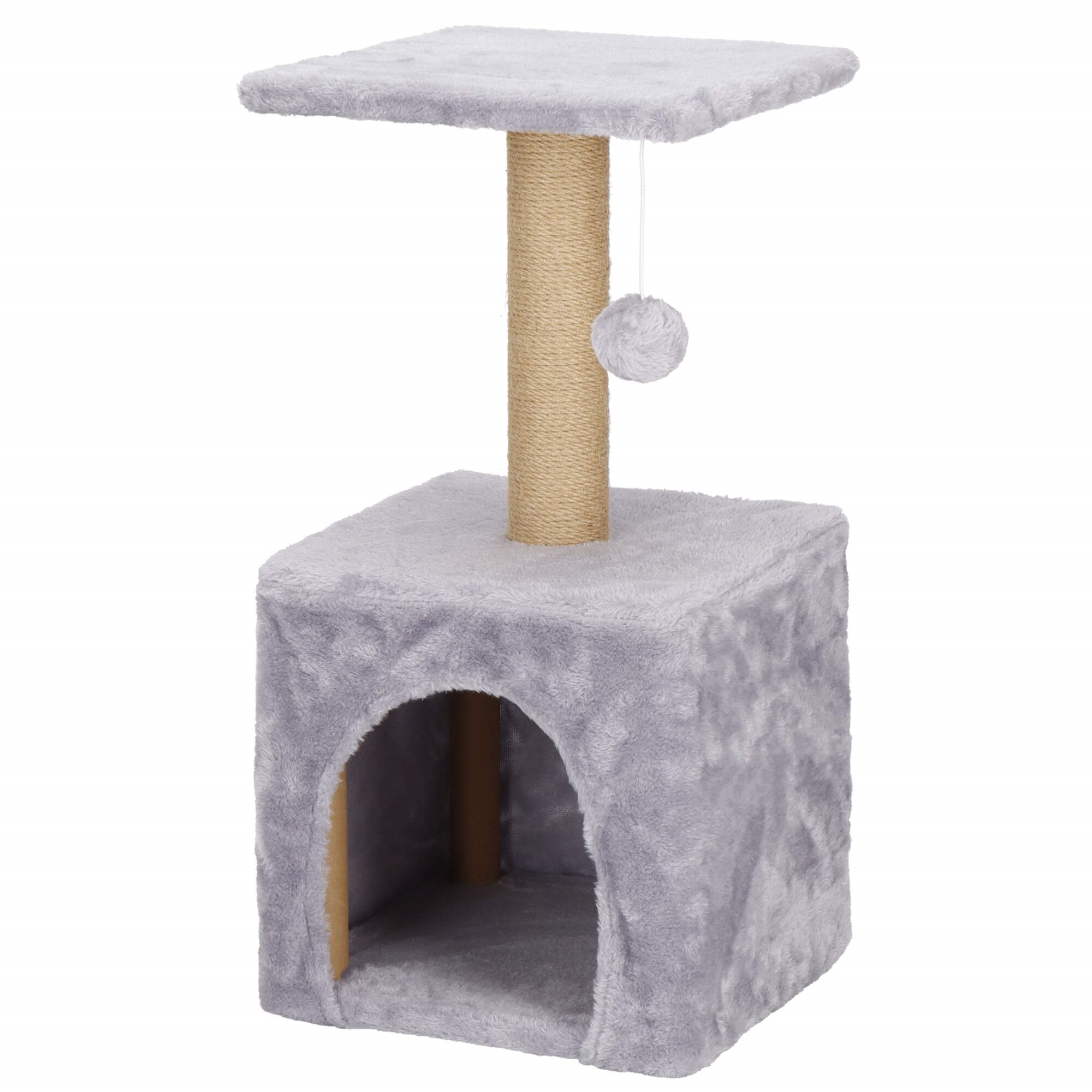 Katės draskyklė su nameliu springos pa1032, 3 lygiai, 62 cm
