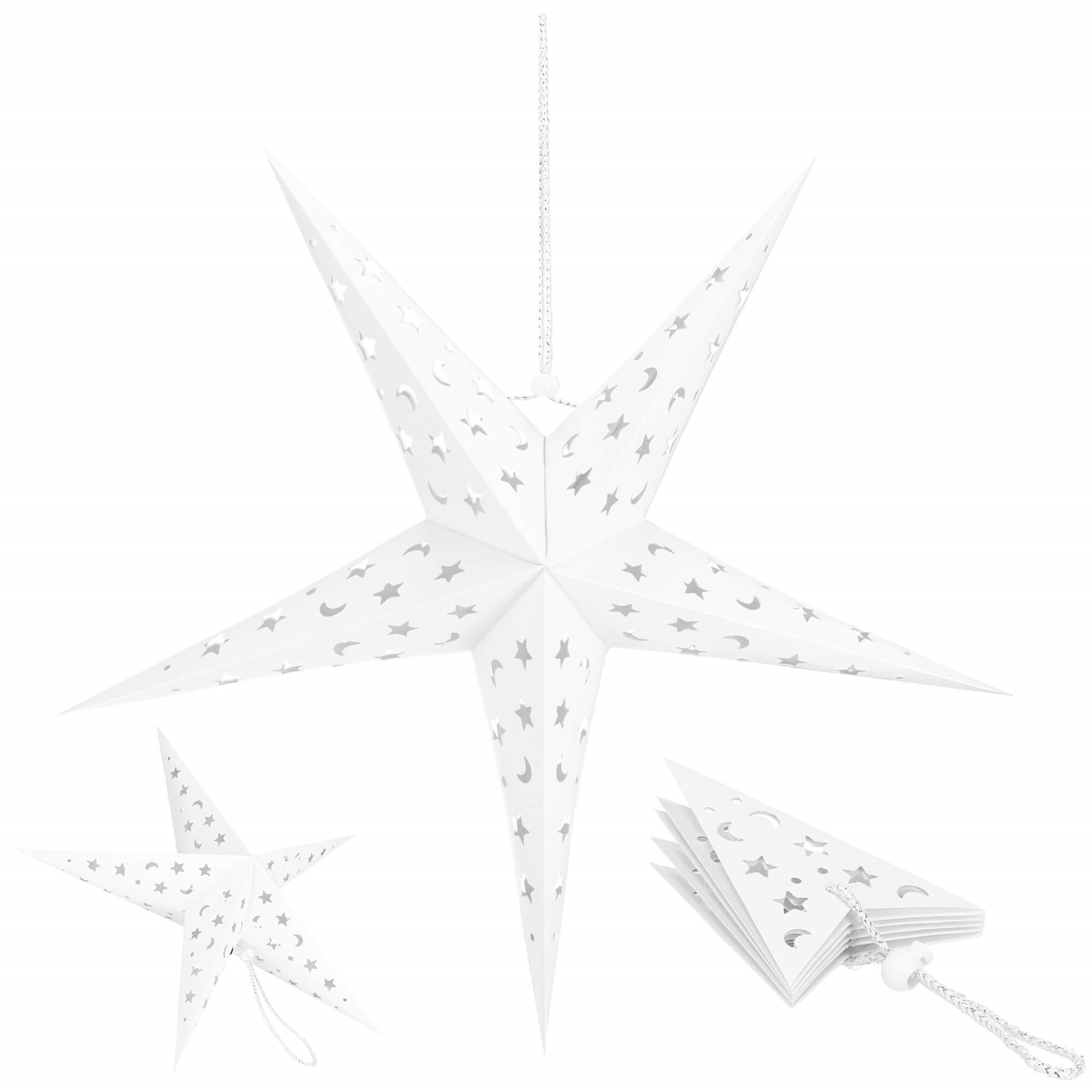 Kalėdinė dekoracija springos popierinė žvaigždė, 25 cm