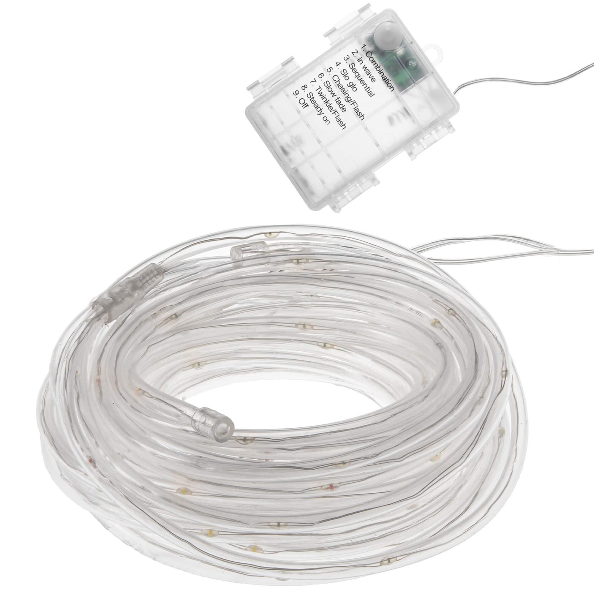 Led kalėdinė girlianda springos, 5,7 m, šilta balta, ip44