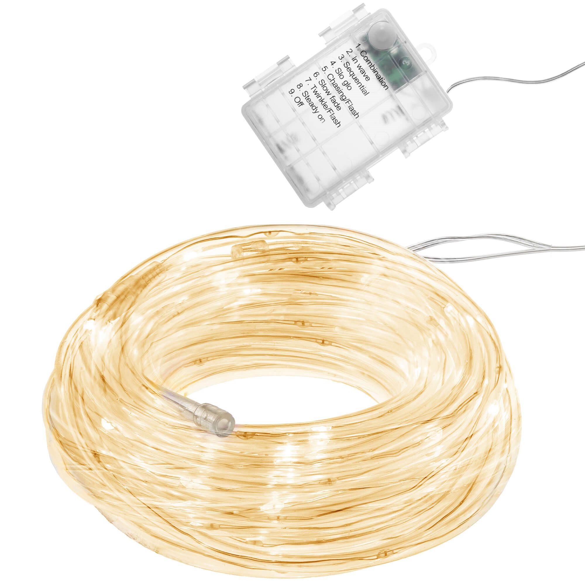 Led kalėdinė girlianda springos, 5,7 m, šilta balta, ip44