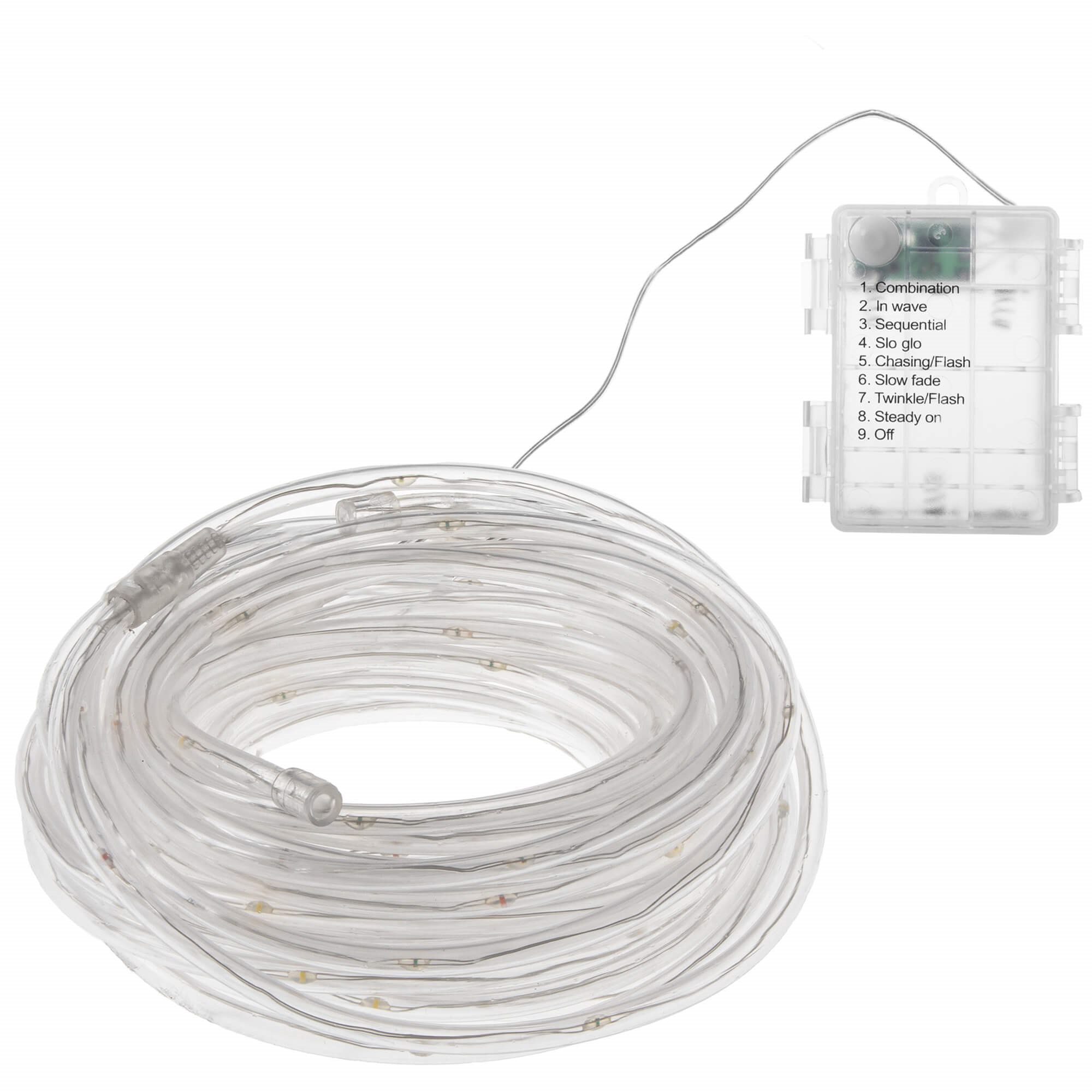 Led kalėdinė girlianda springos, 5,7 m, šilta balta, ip44