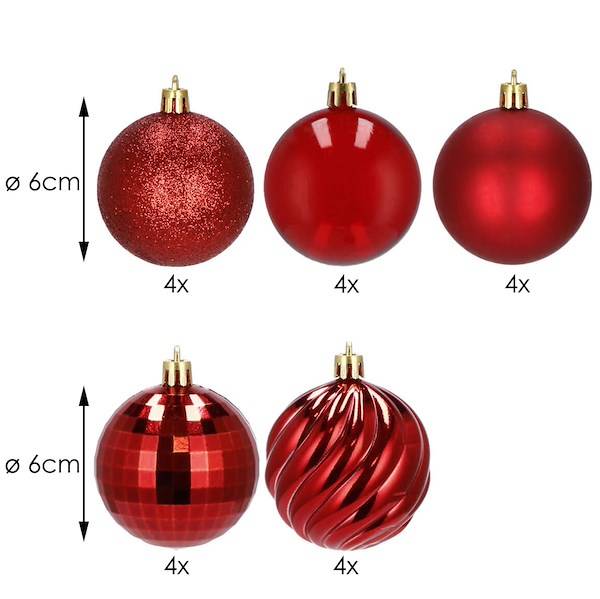 Kalėdiniai žaisliukai springos 6 cm, 20 vnt.