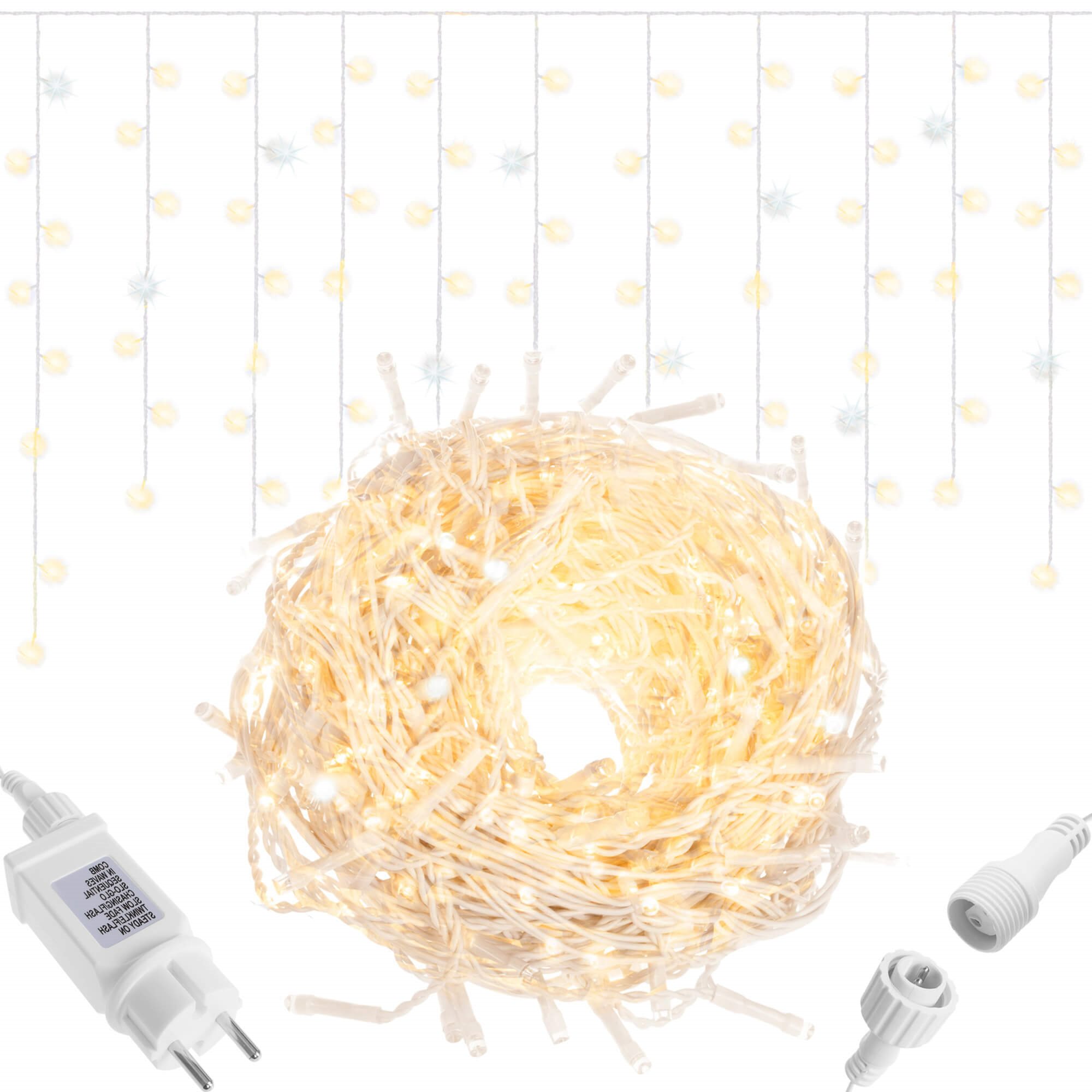 Led girlianda varvekliai icinic 300 led, ip44 klasė 1