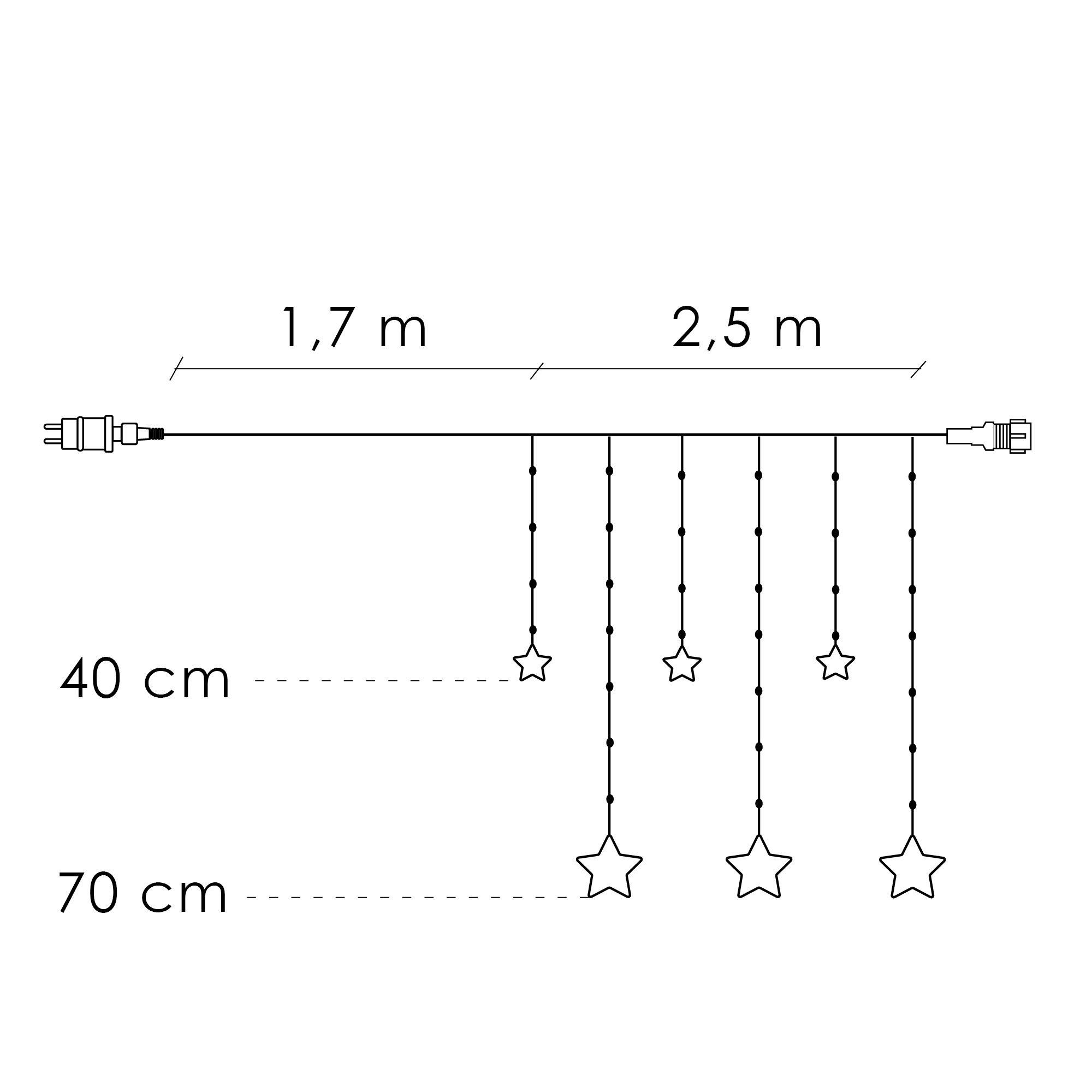 Žvaigždžių užuolaida 4,2 m 138 LED