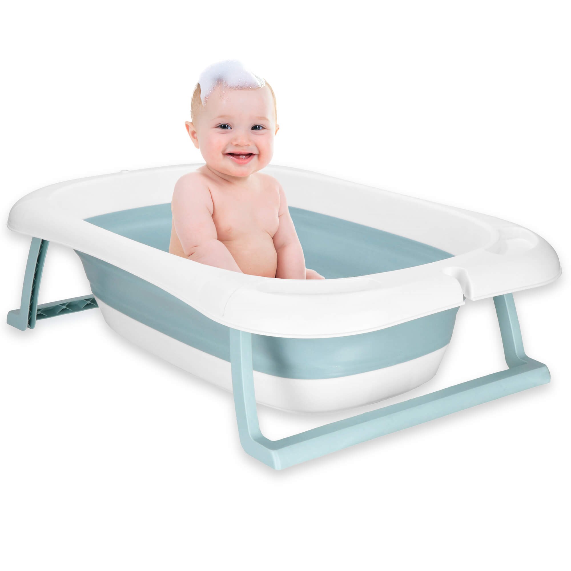 Kūdikio vonelė springos sb0063, sulankstoma, su termometru ir pagalve, 35 l