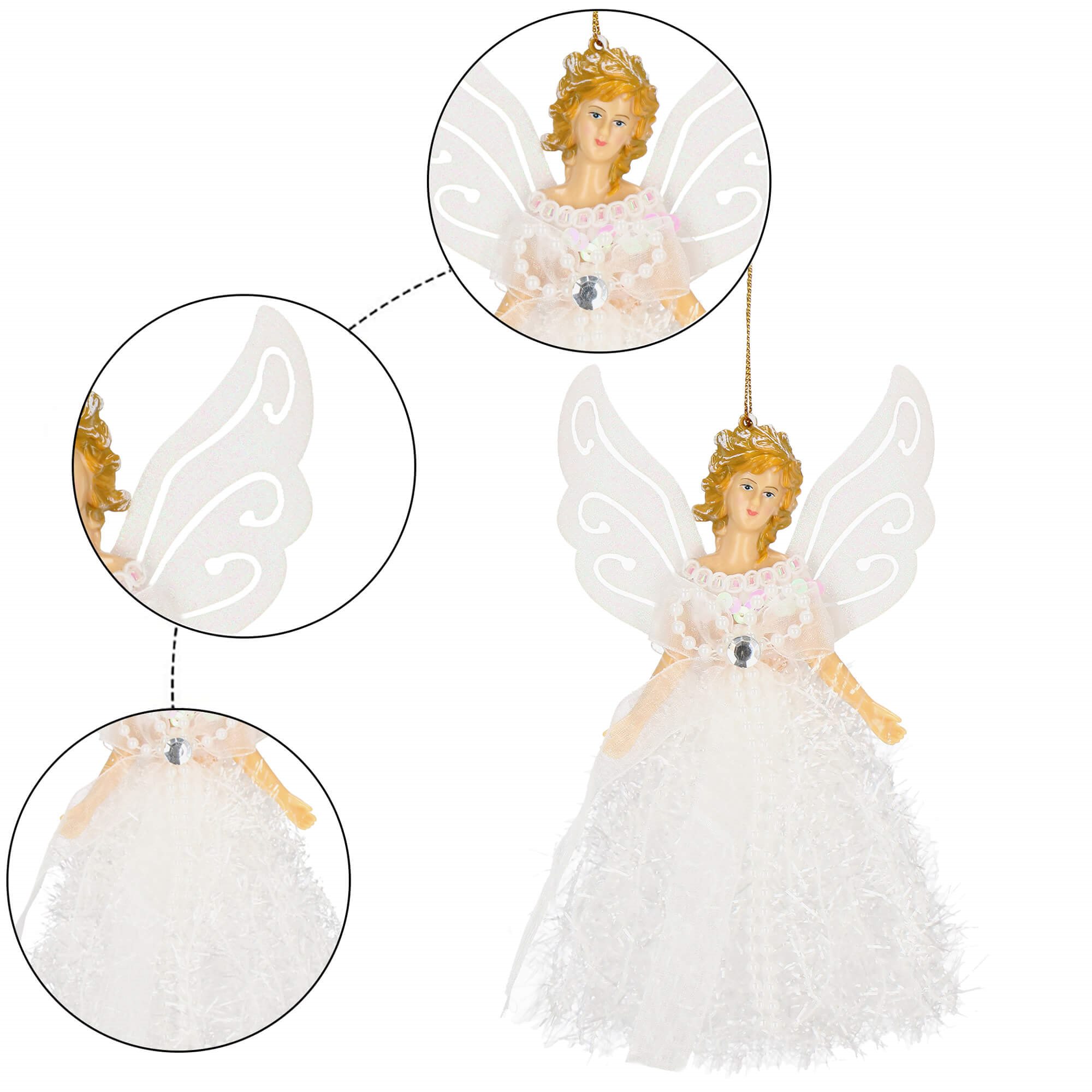 Kalėdinis angelas springos, 20 cm