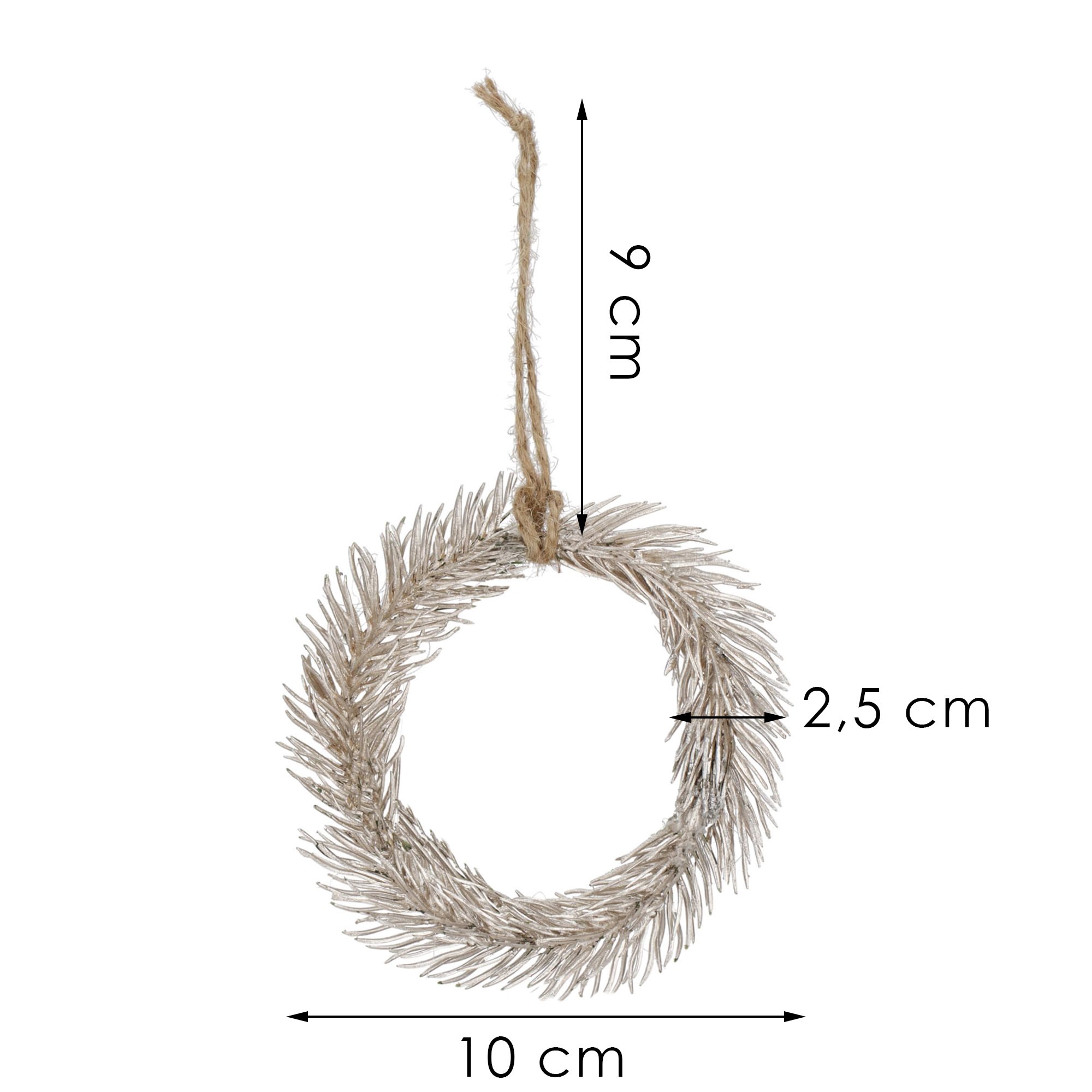 Dekoratyvinė šaka springos, 10 cm, ruda/žalia/sidabrinė