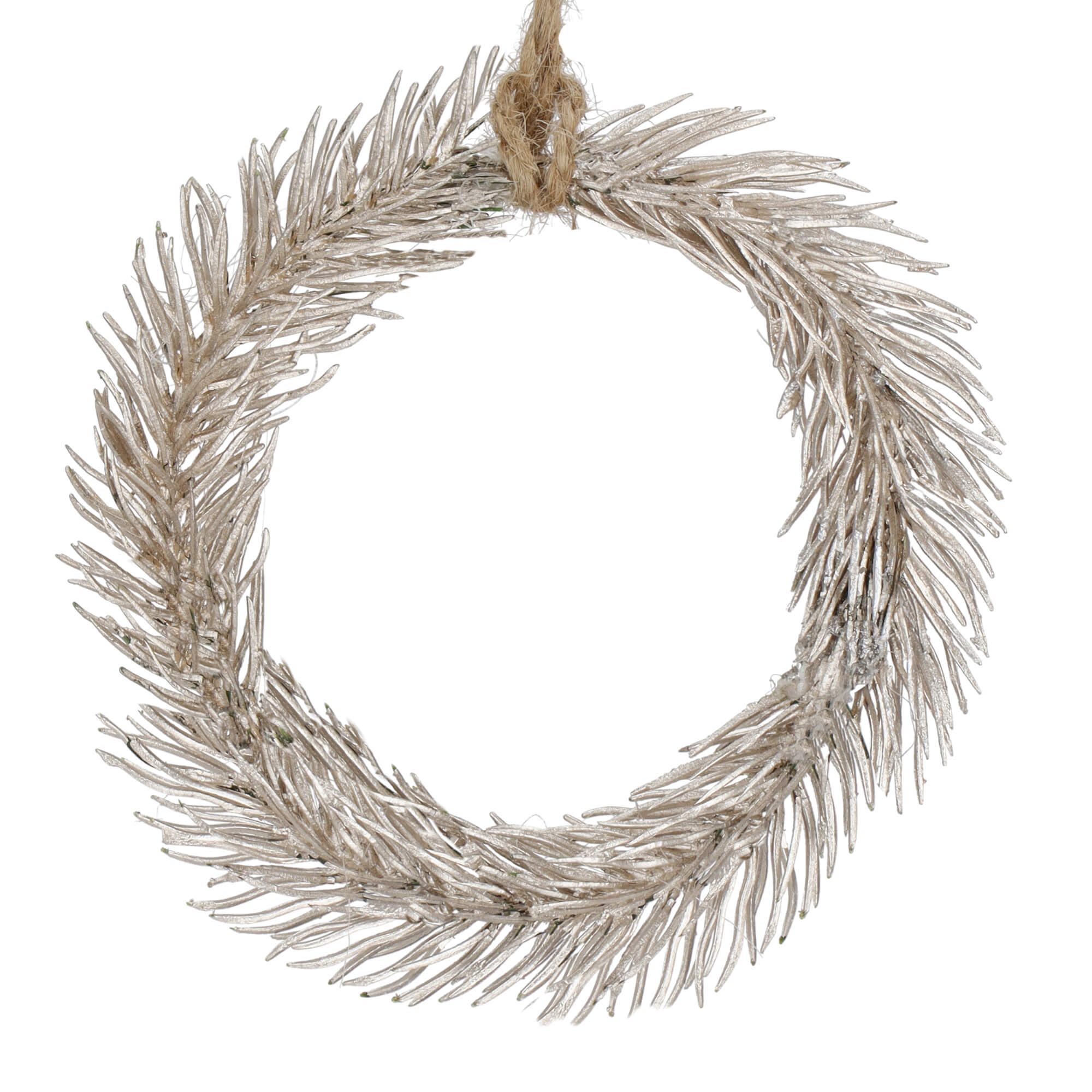 Dekoratyvinė šaka springos, 10 cm, ruda/žalia/sidabrinė