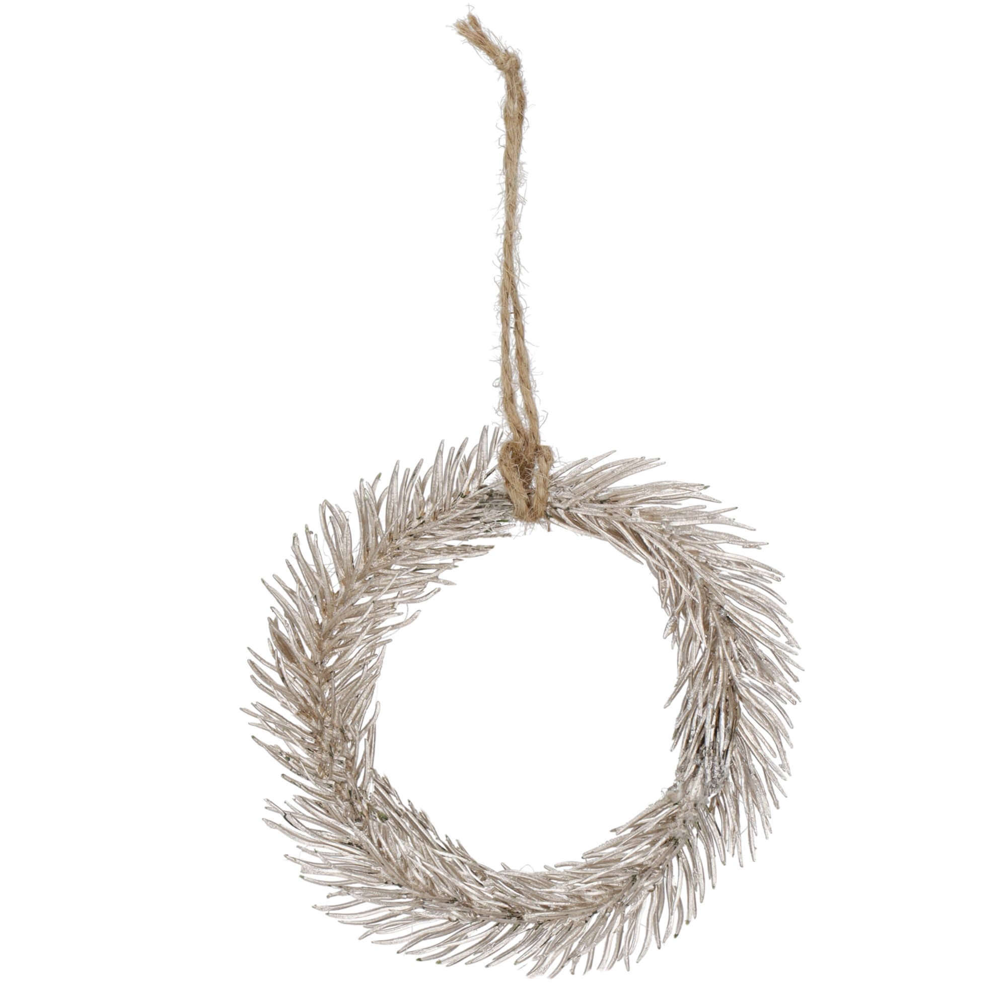 Dekoratyvinė šaka springos, 10 cm, ruda/žalia/sidabrinė