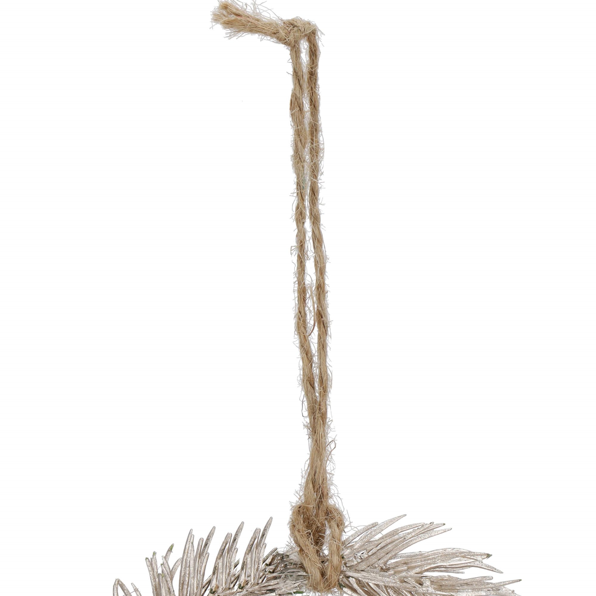 Dekoratyvinė šaka springos, 10 cm, ruda/žalia/sidabrinė