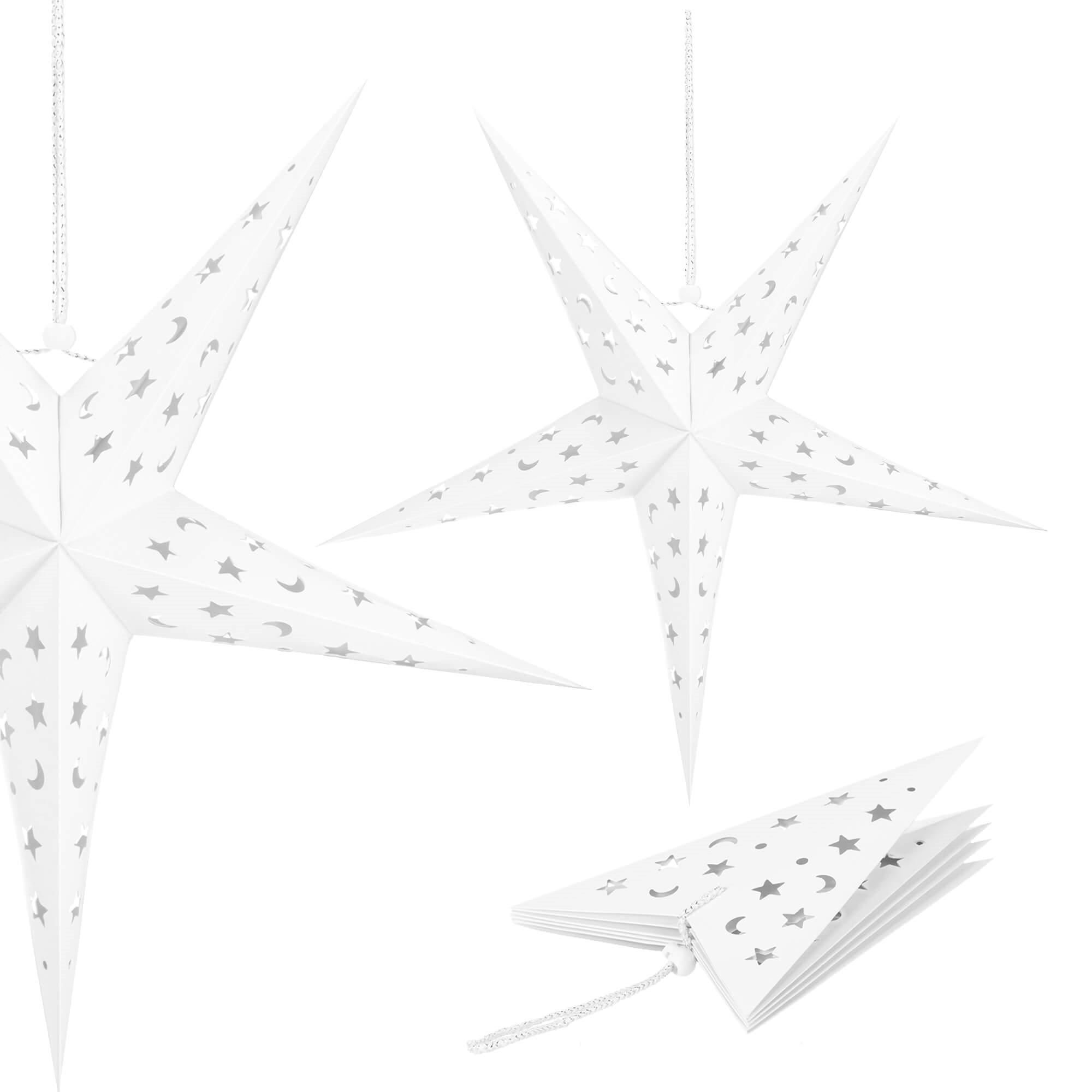 Kalėdinė žvaigždės formos girlianda springos, 60 cm