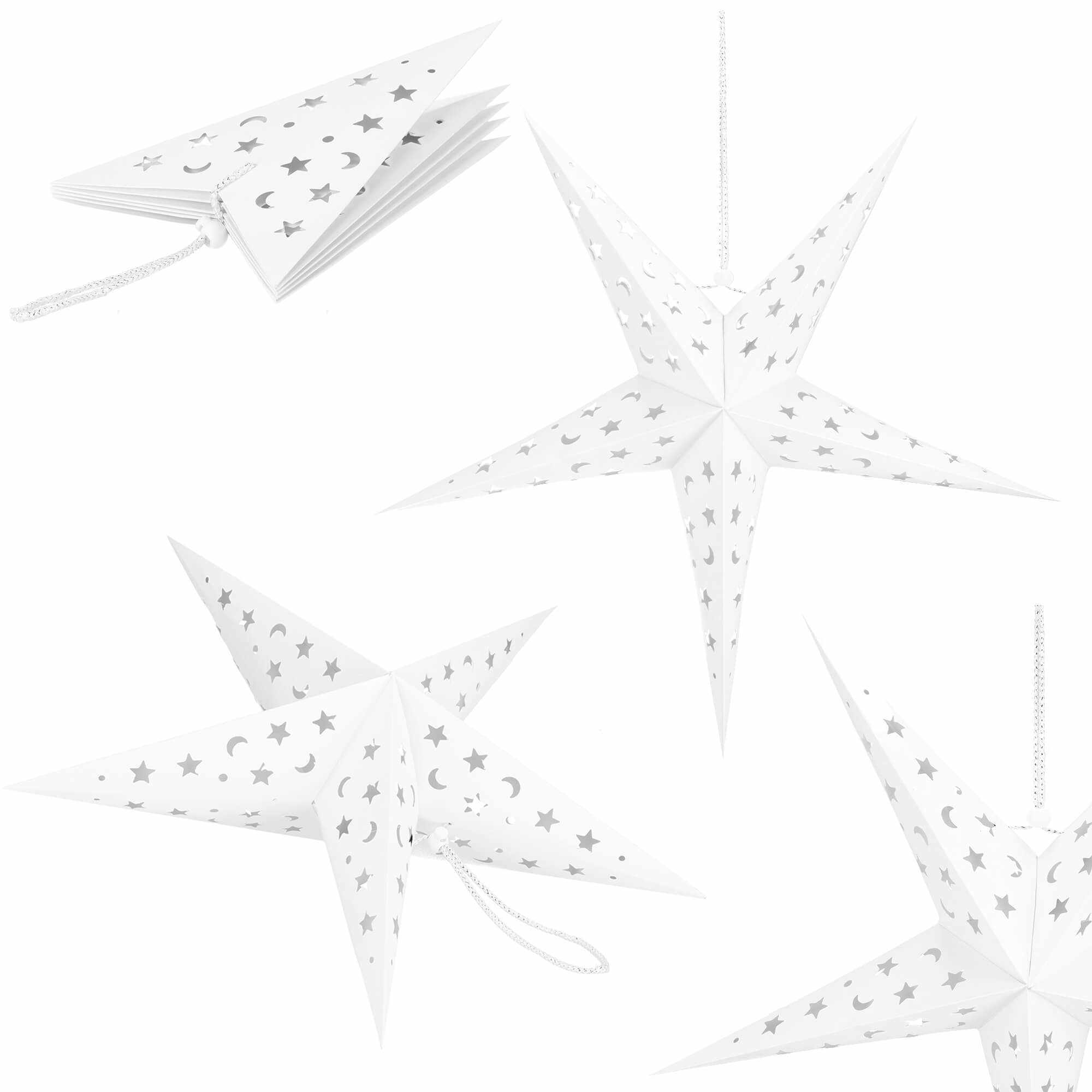 Kalėdinė žvaigždės formos girlianda springos, 60 cm