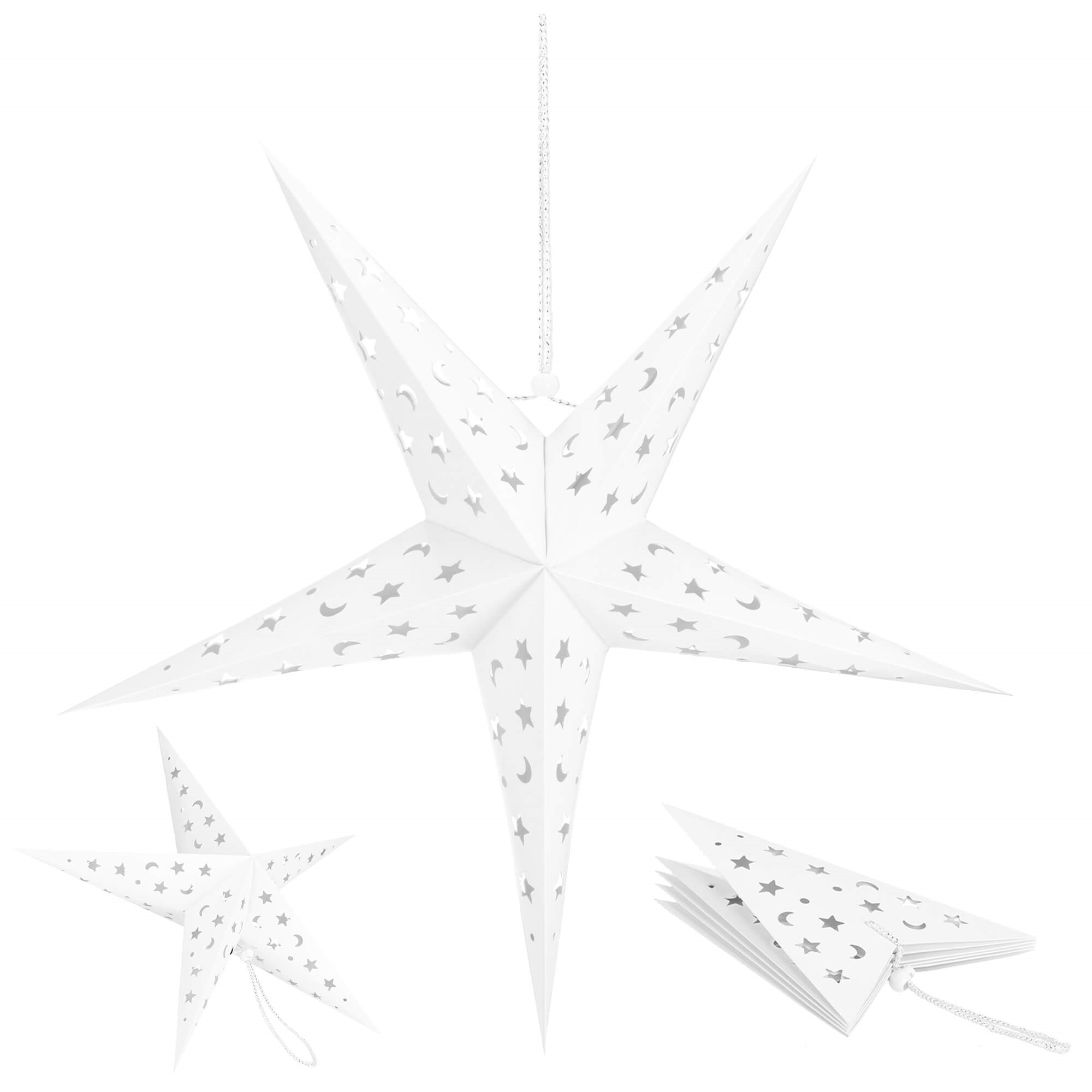 Kalėdinė žvaigždės formos girlianda springos, 60 cm