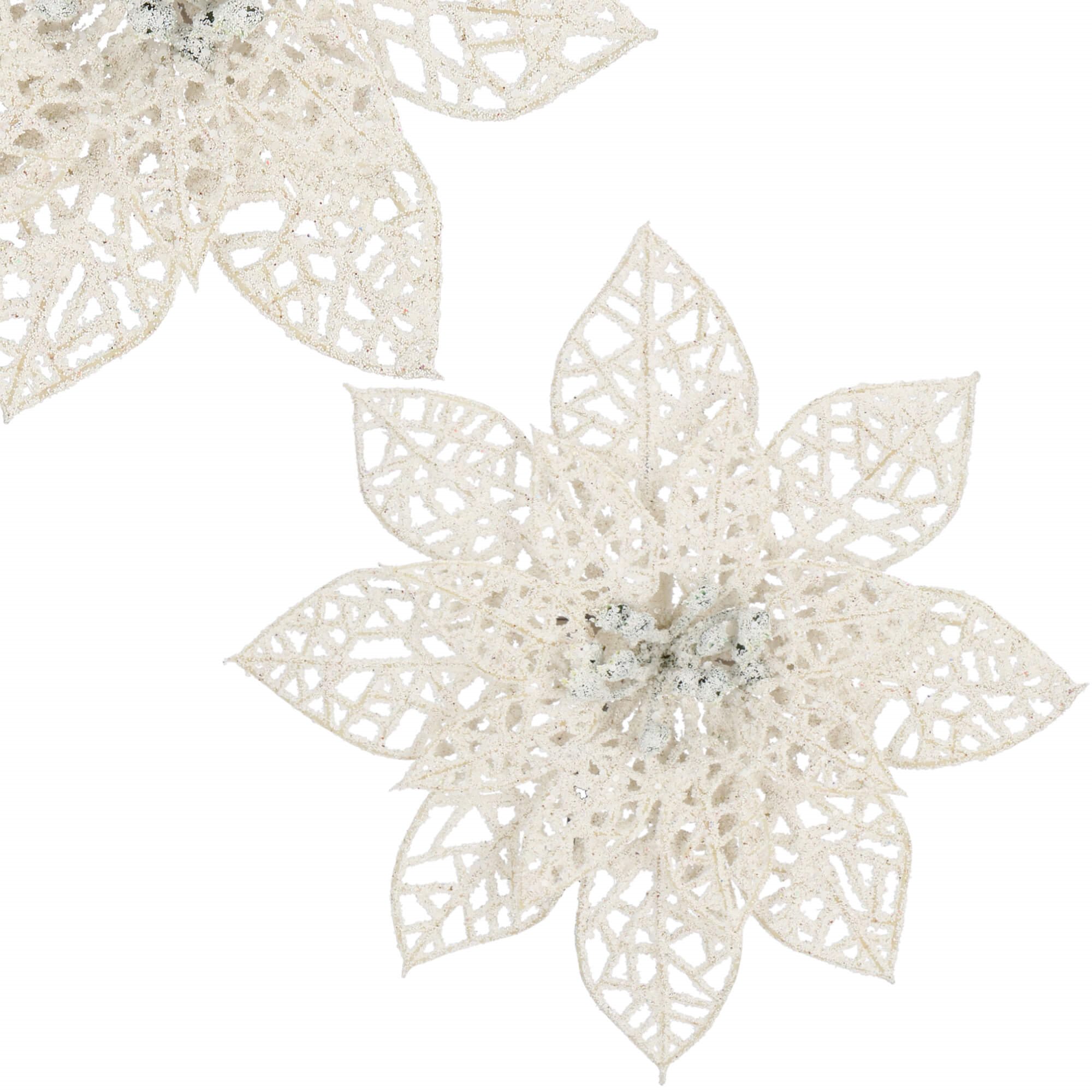 Kalėdinė dekoracija springos poinsettia 14x14 cm