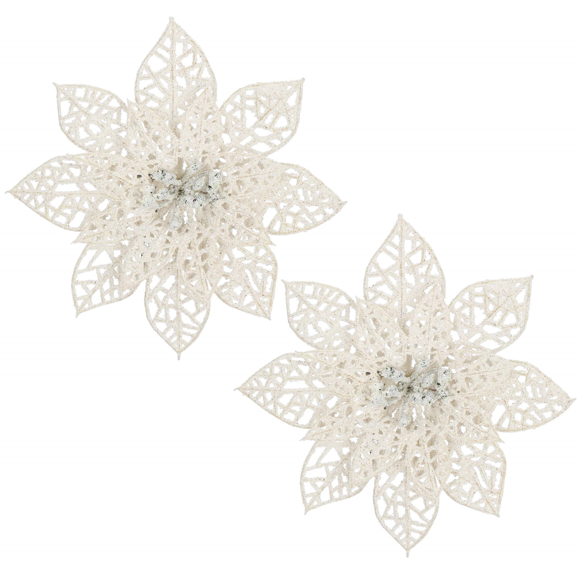 Kalėdinė dekoracija springos poinsettia 14x14 cm