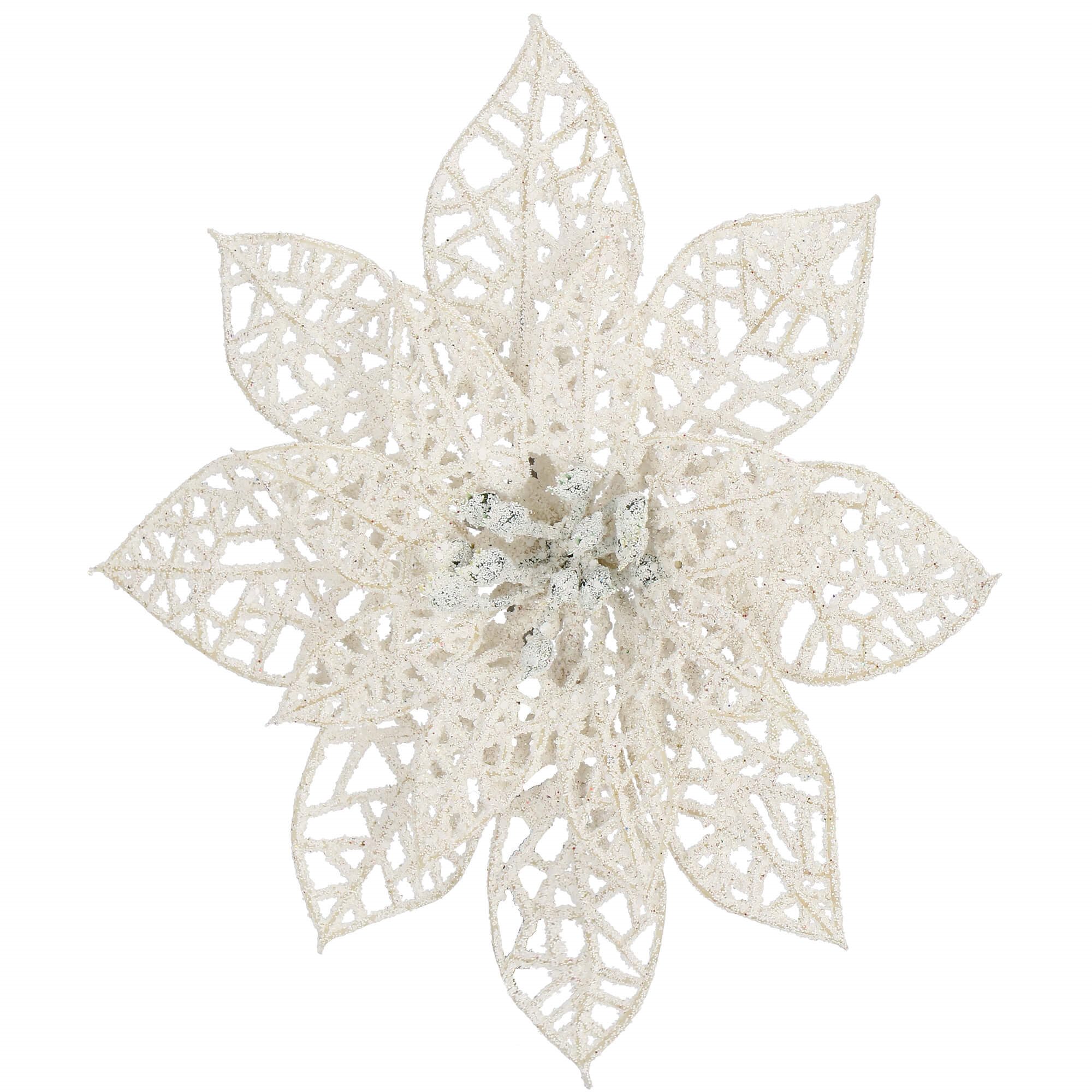 Kalėdinė dekoracija springos poinsettia 14x14 cm