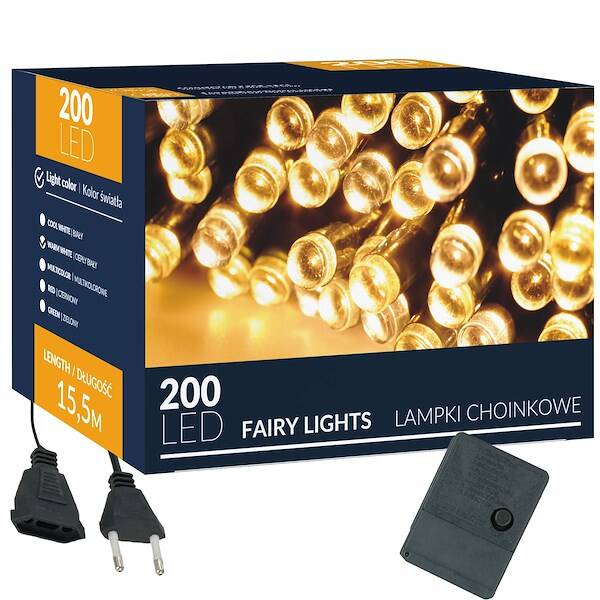 Kalėdų girlianda springos 200 led 15,5 m šiltai balta