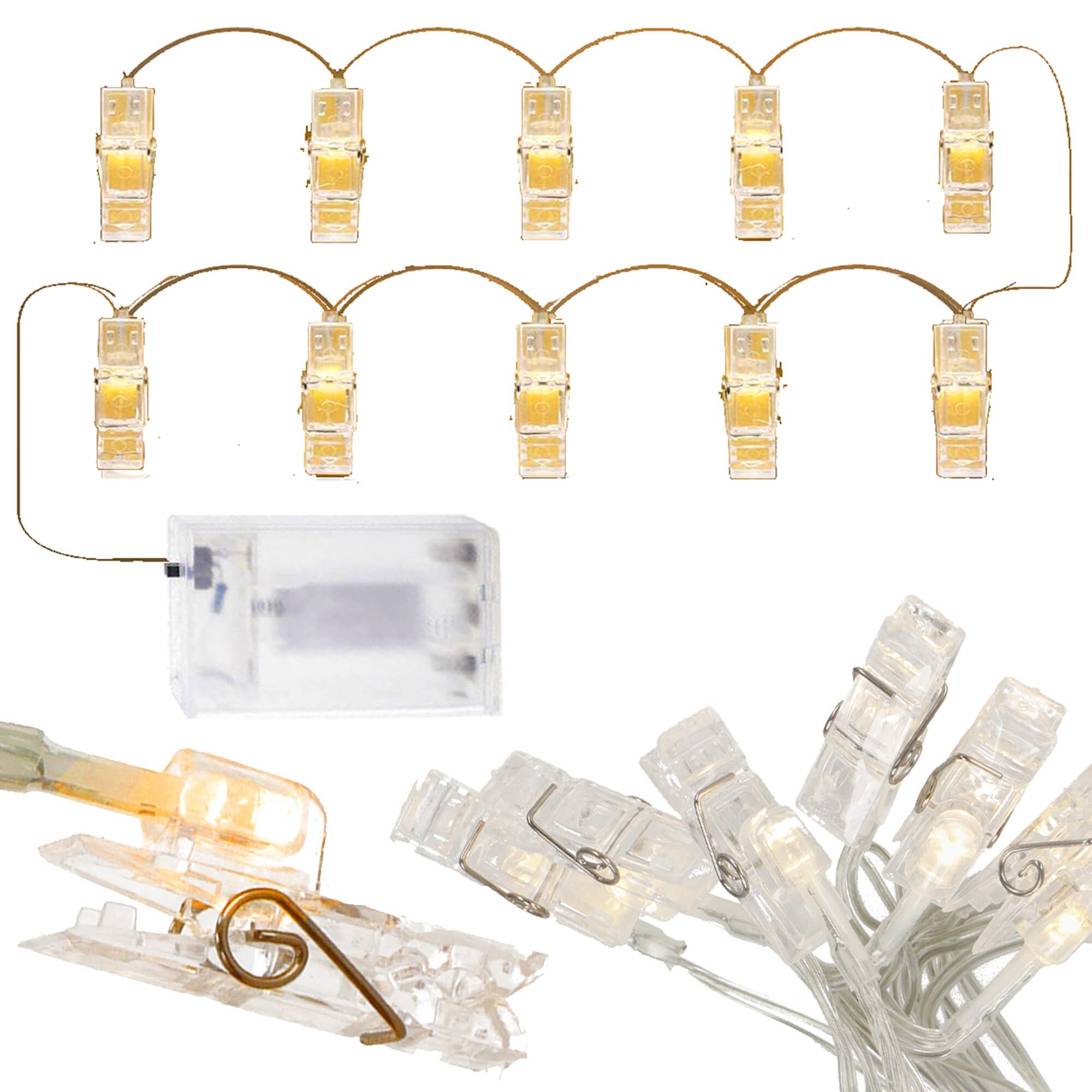 Led segtukų girlianda springos cl4131, 10 led, 1,35 m