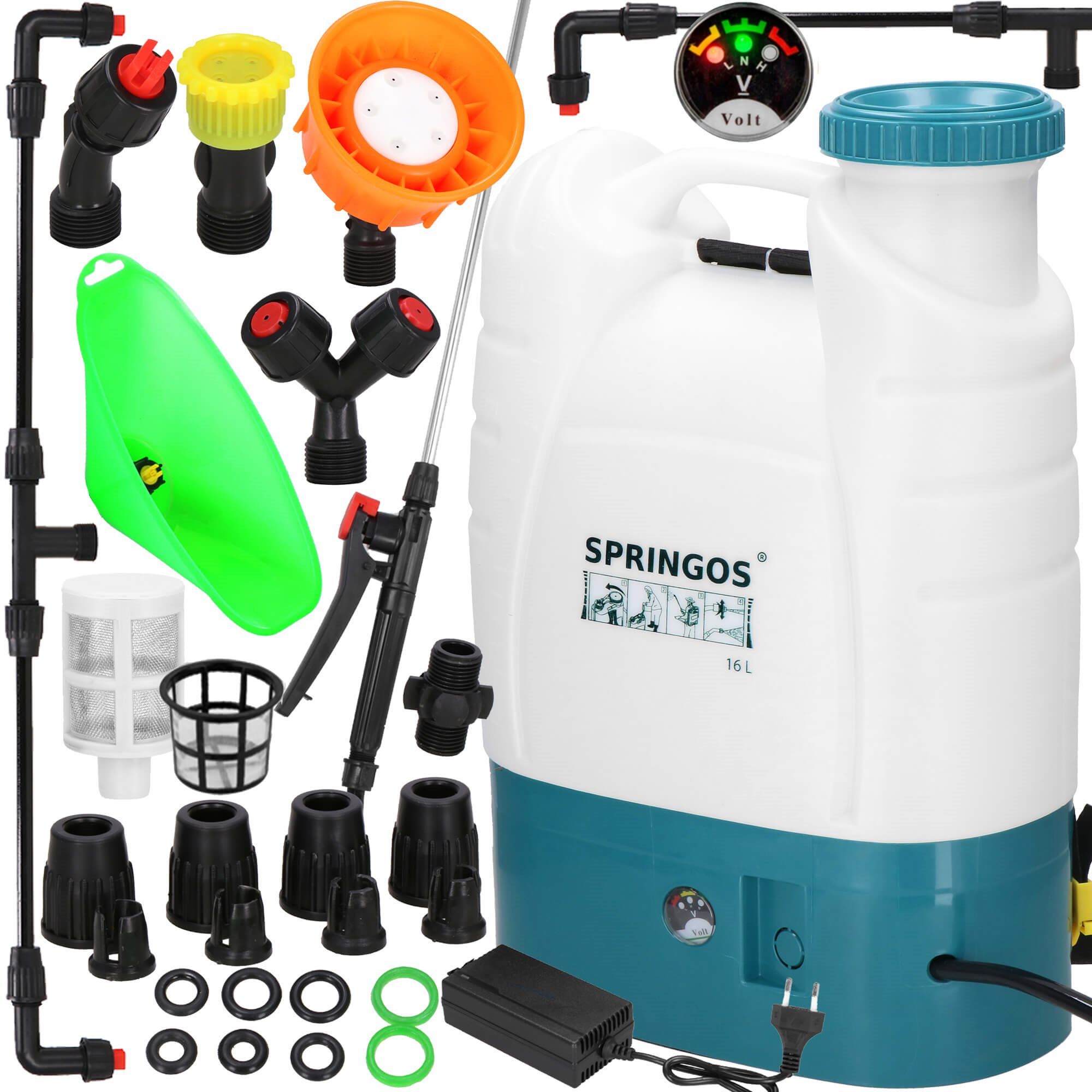 Elektrinis sodo purkštuvas springos ga0059, 16l 2