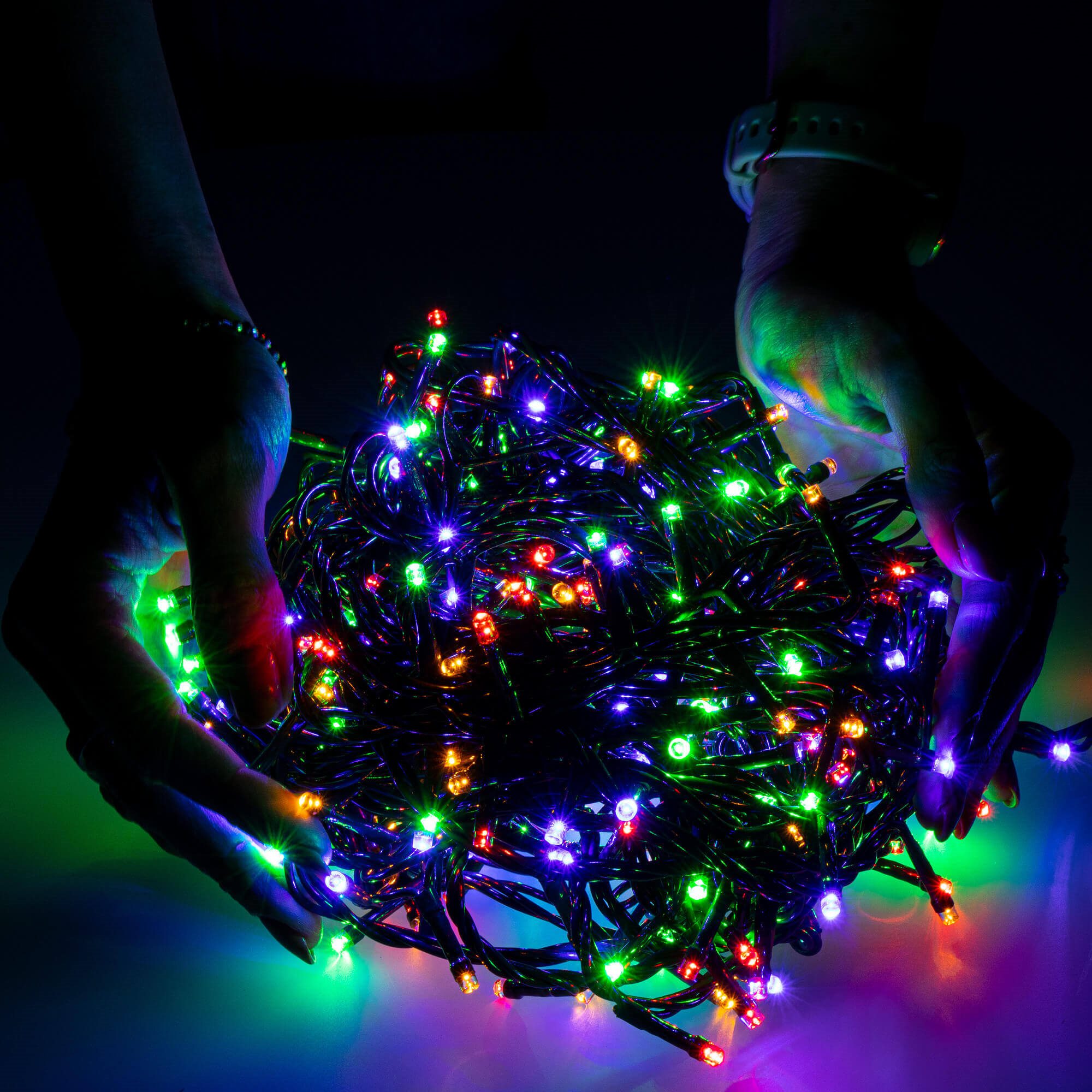 Kalėdų eglutės girlianda springos 500 led 27,5 m su 8 apšvietimo režimais