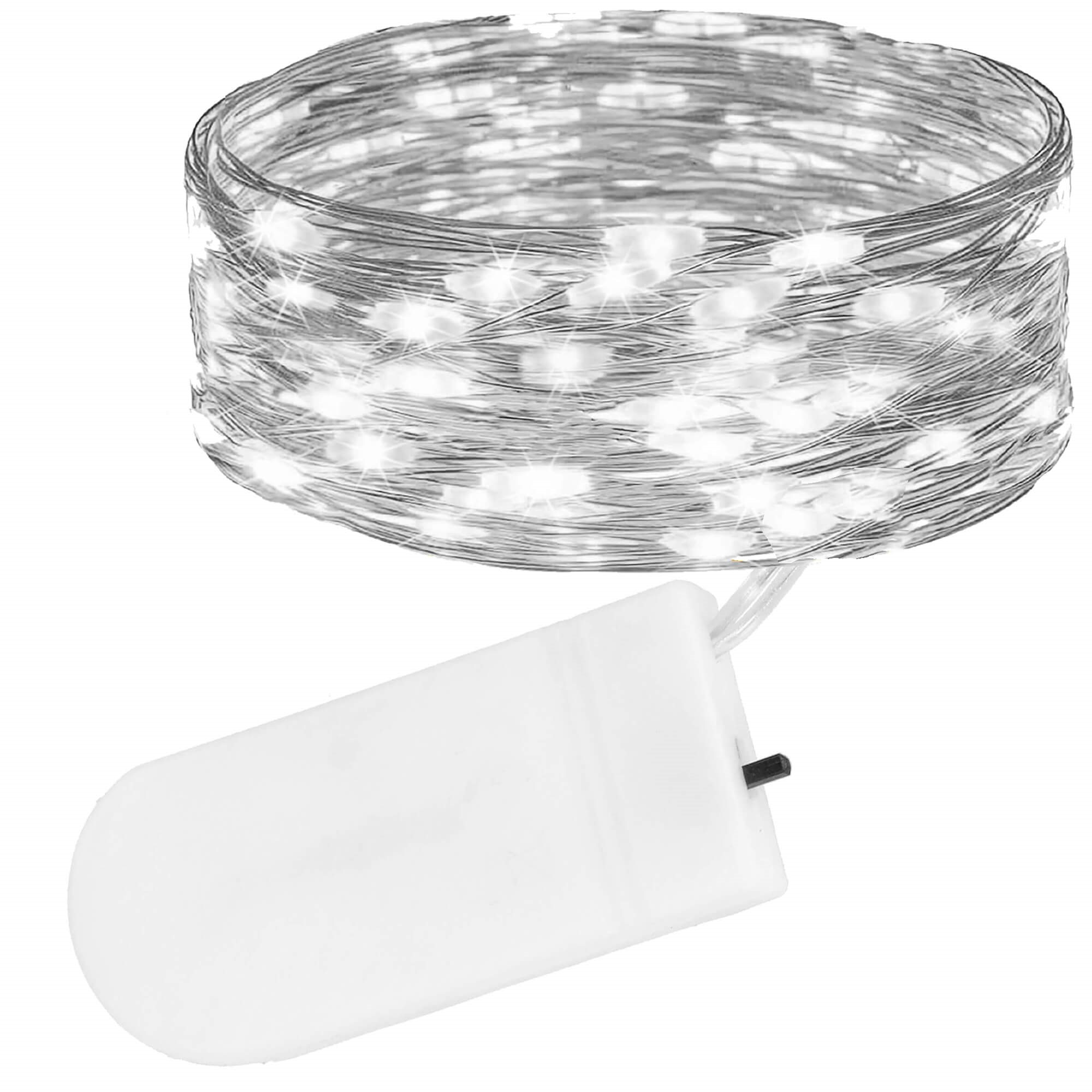 Kalėdinės lemputės springos 30 led 2 m šalta balta