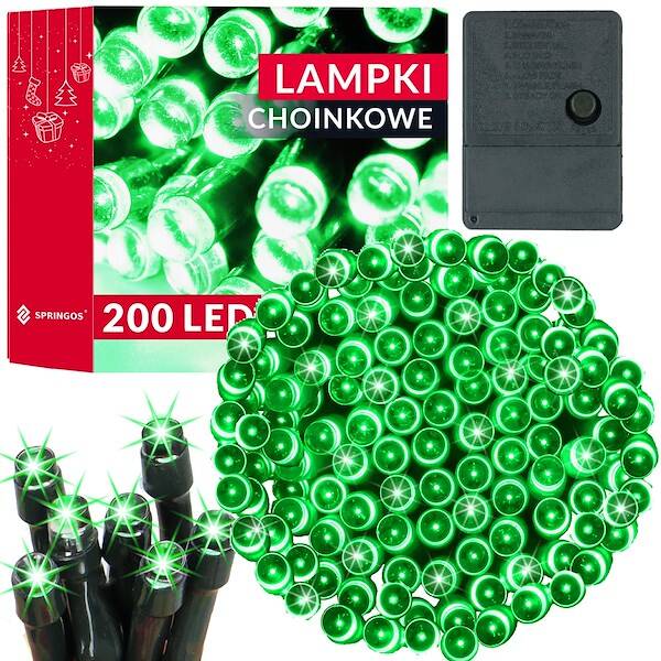 Kalėdinės lemputės springos cl0209 200 led, žalia