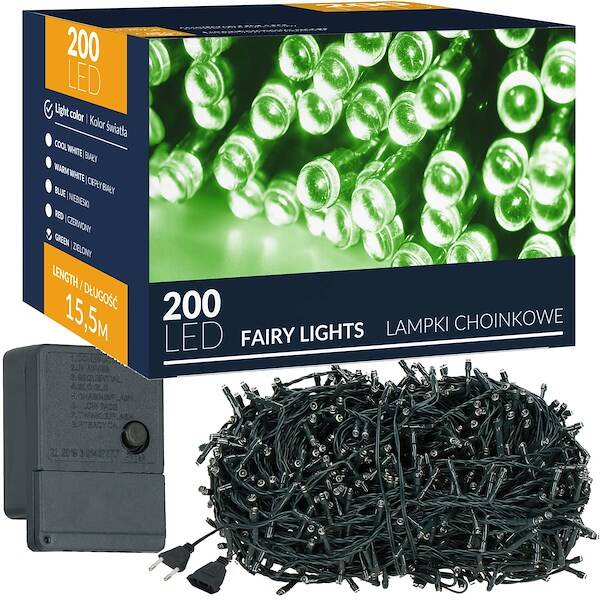 Kalėdinės lemputės springos cl0209 200 led, žalia