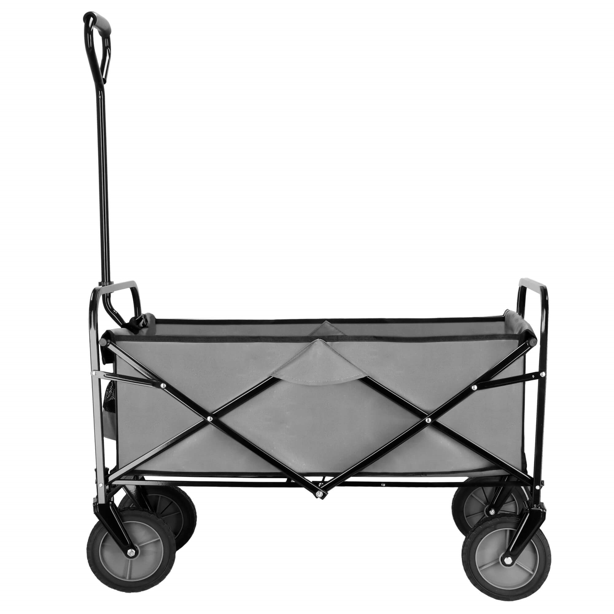 Sulankstomas vežimėlis springos, 80 kg talpa, juoda spalva