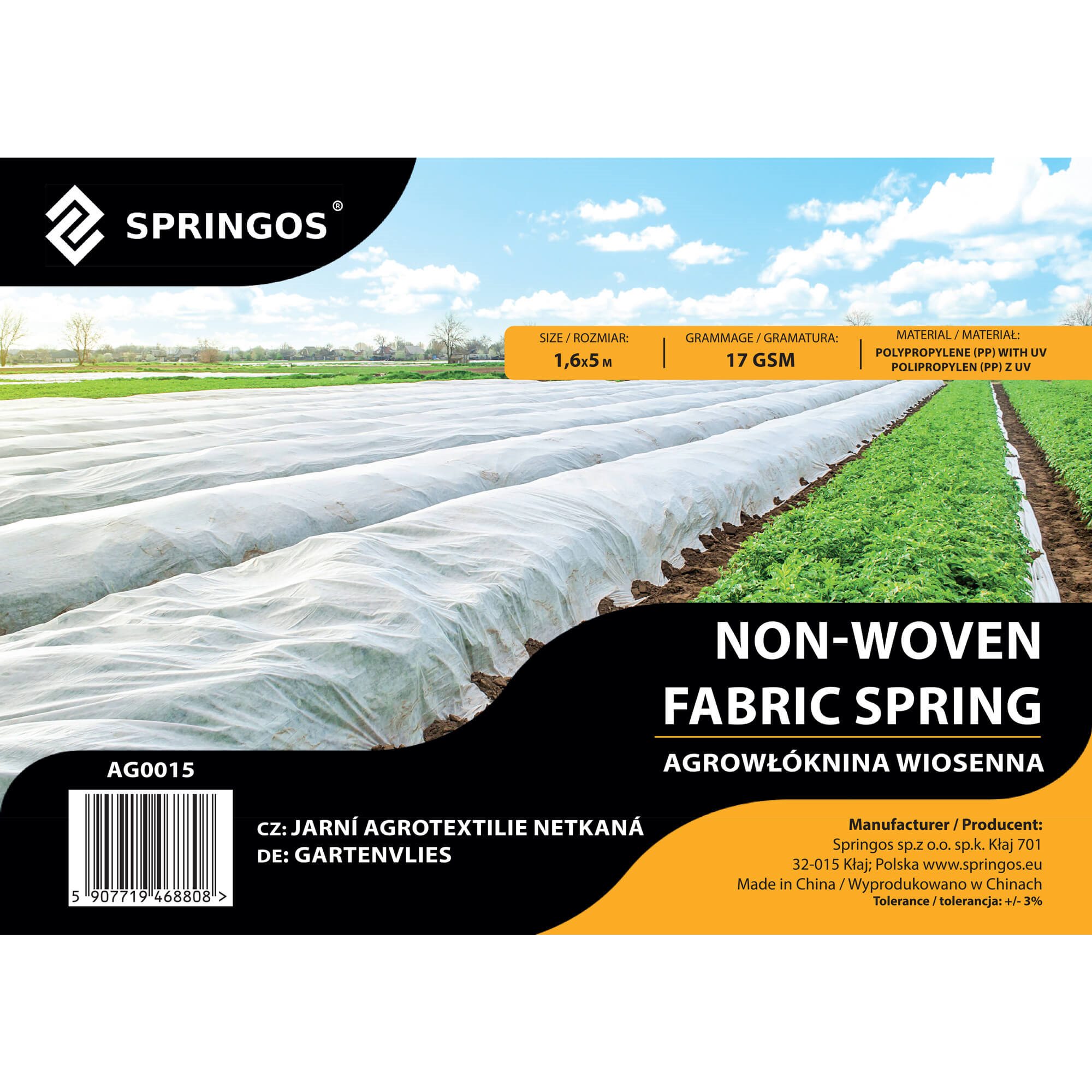 Agrotekstilė springos ag0015 17g/m2 5x1,6m