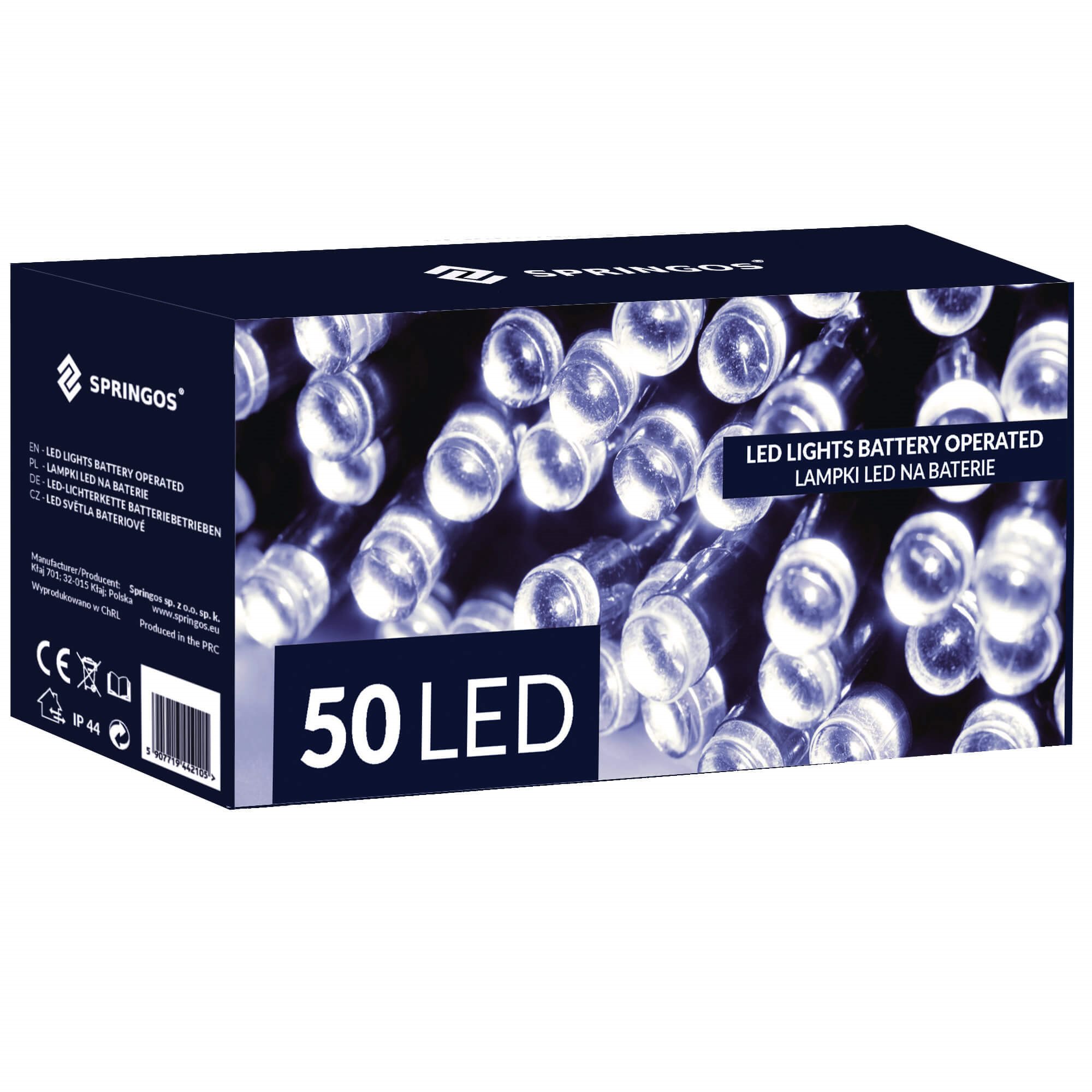 Led girlianda su 50 šaltai baltų šviesos diodų