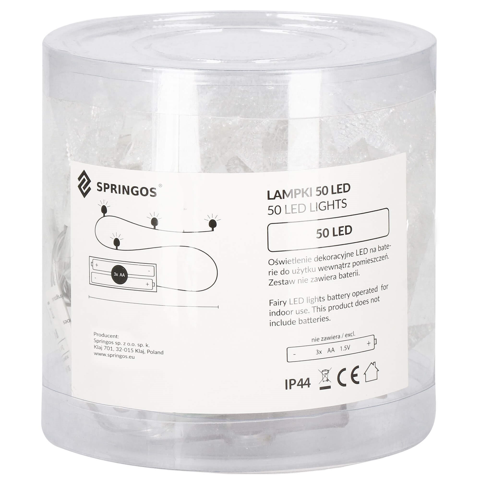 Šviesos girlianda springos 50 led, 5 m