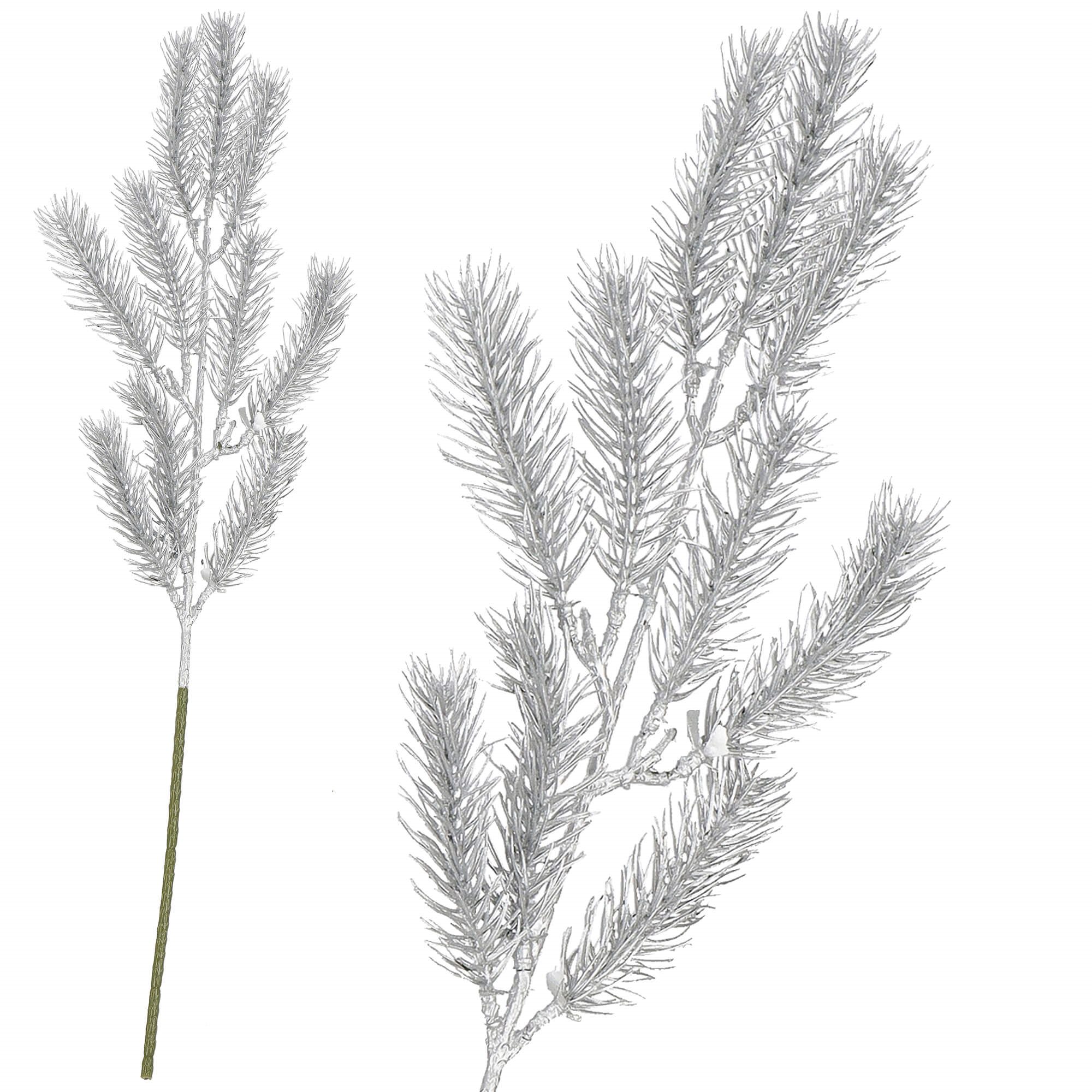 Dekoratyvinė šakelė springos, 47 cm, žalia/sidabrinė