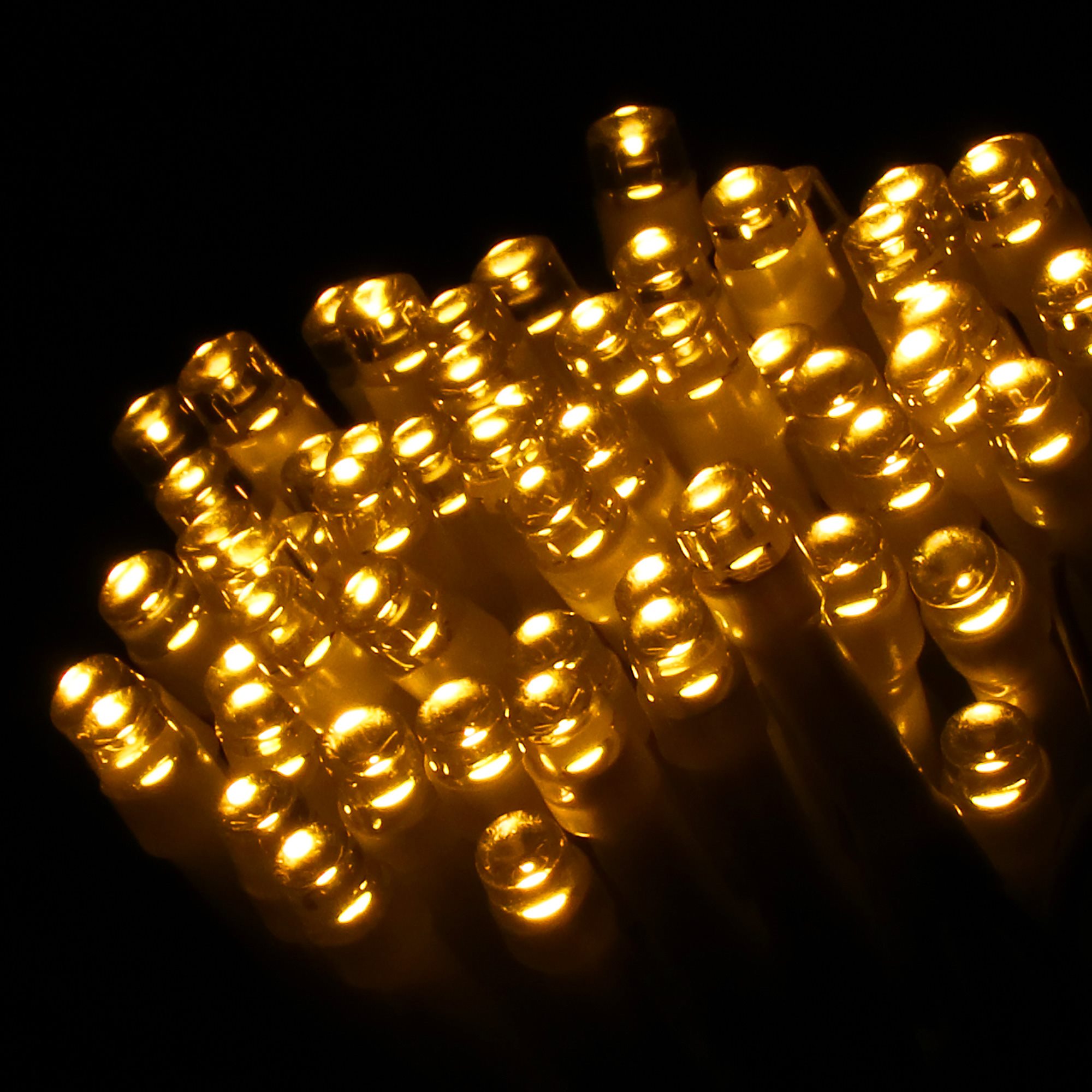 Led girlianda su laikmačiu, 100 šiltai baltų led