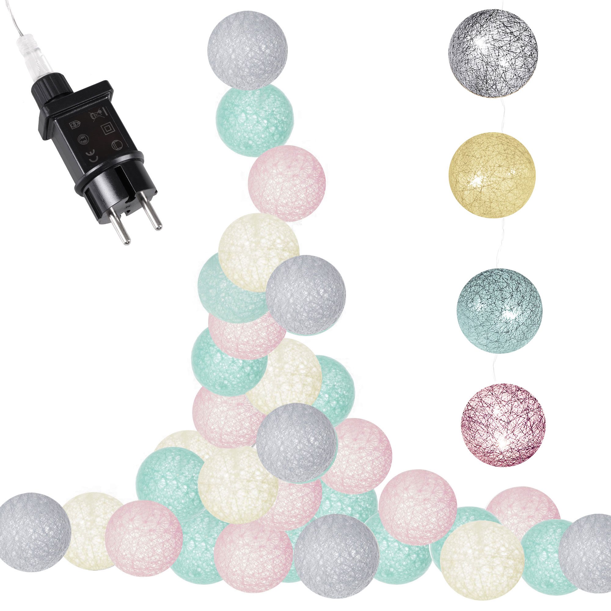 Girlianda springos 30 led rutuliukai šilta balta šviesa