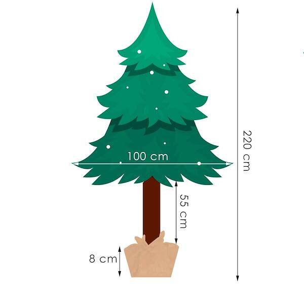 Kalėdų eglutė springos snieguota eglė ant kamieno 220 cm 1