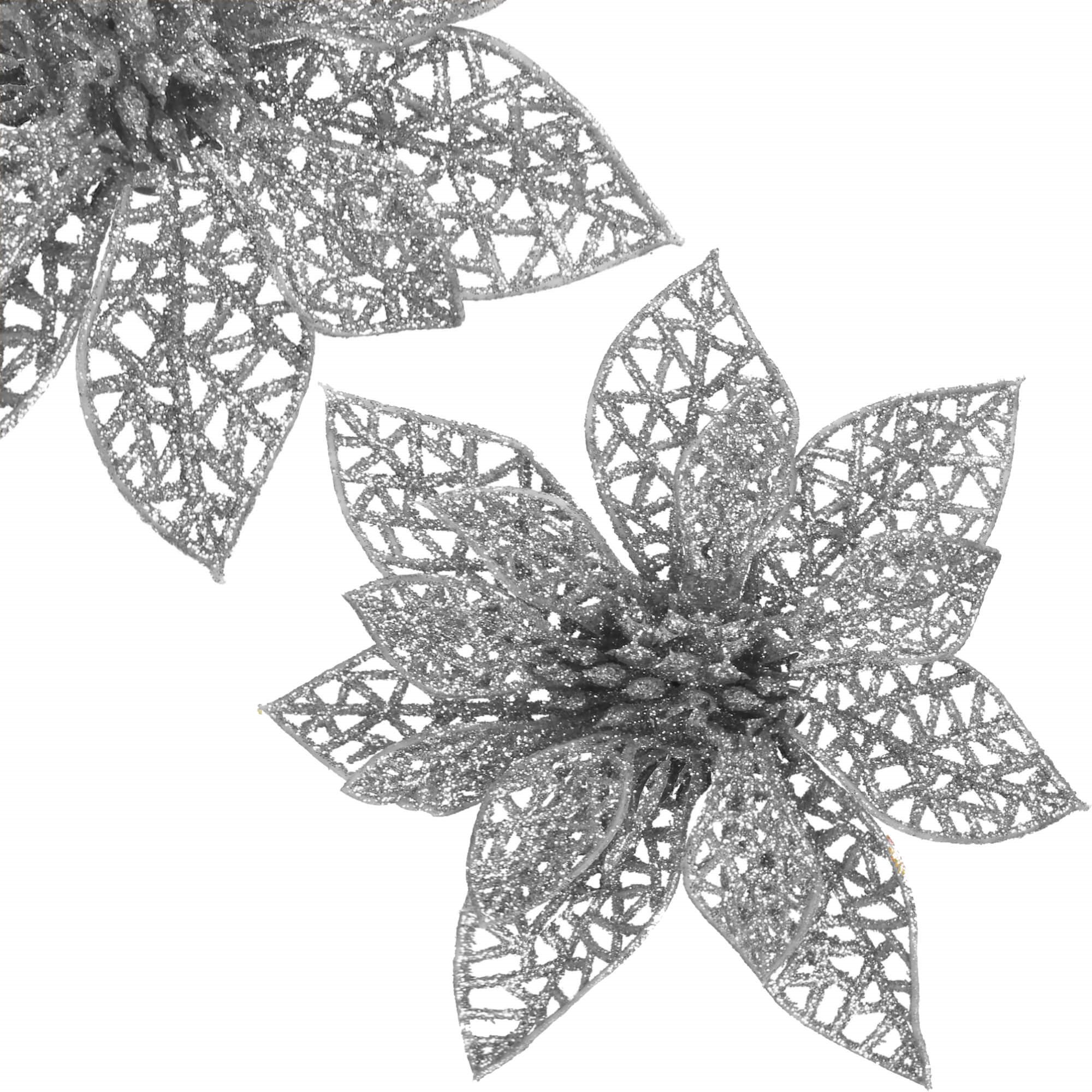 Kalėdinė puošmena poinsettia springos 10x10 cm