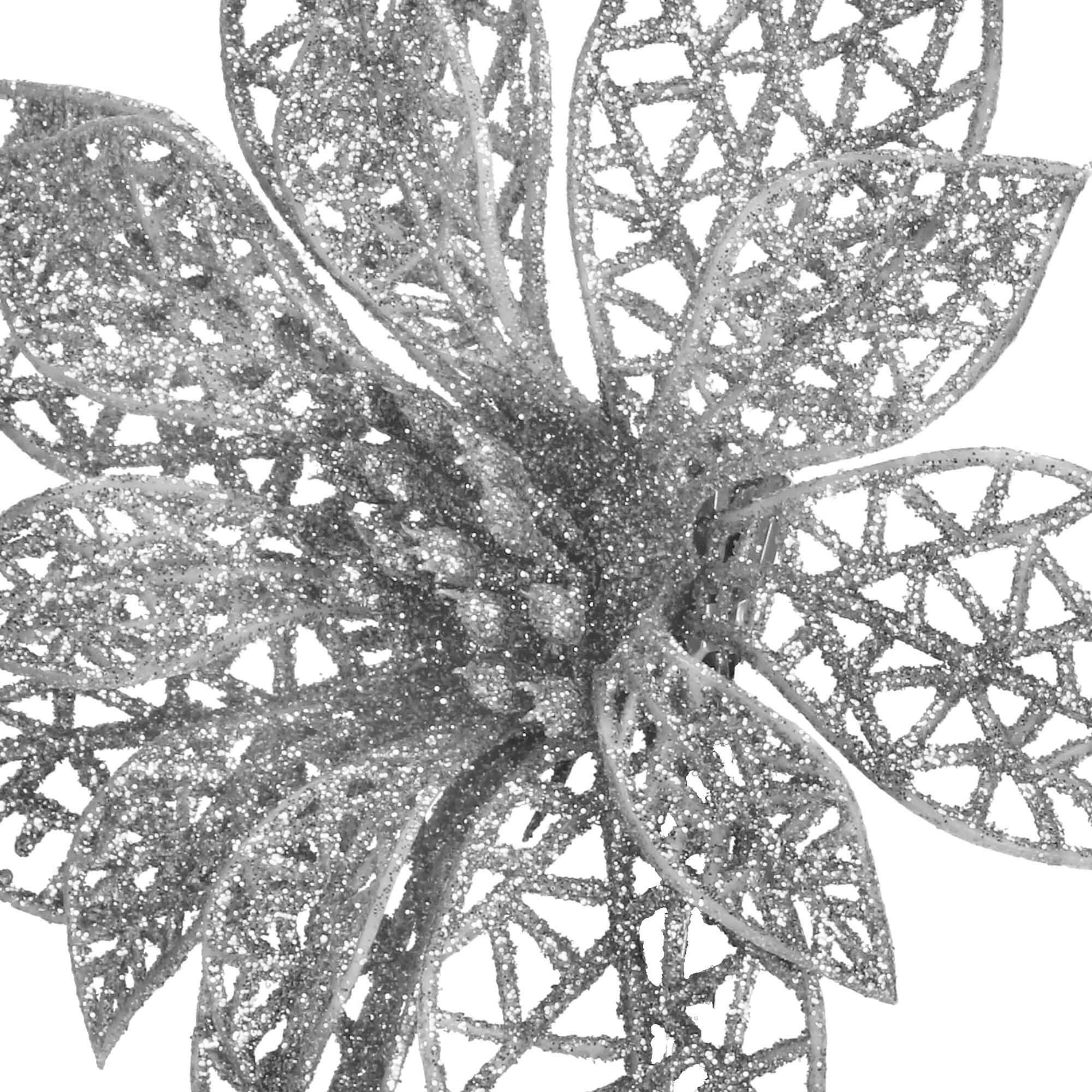 Kalėdinė puošmena poinsettia springos 10x10 cm 2
