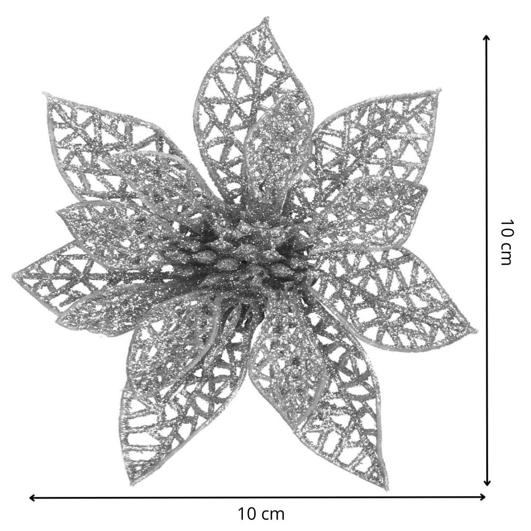 Kalėdinė puošmena poinsettia springos 10x10 cm