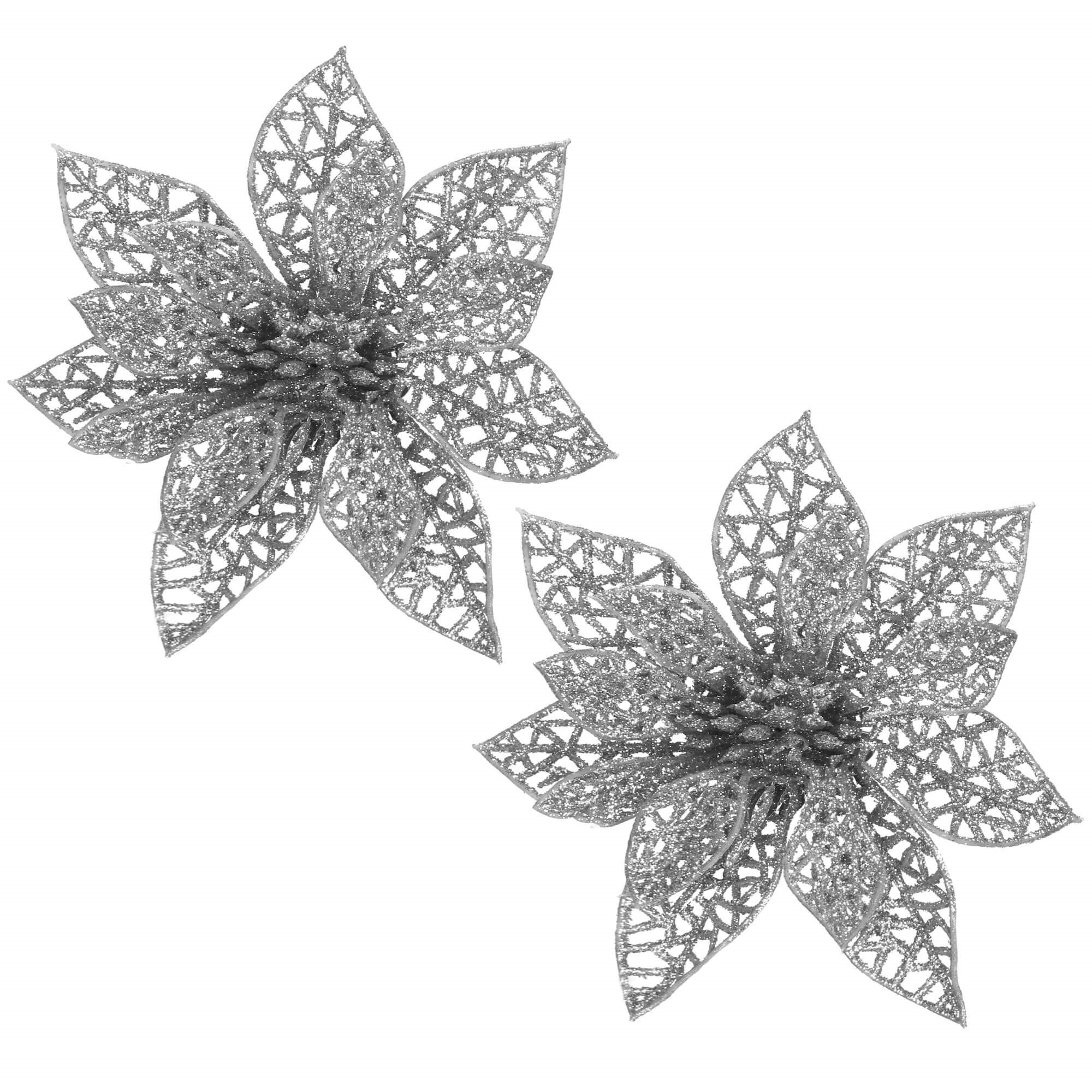 Kalėdinė puošmena poinsettia springos 10x10 cm