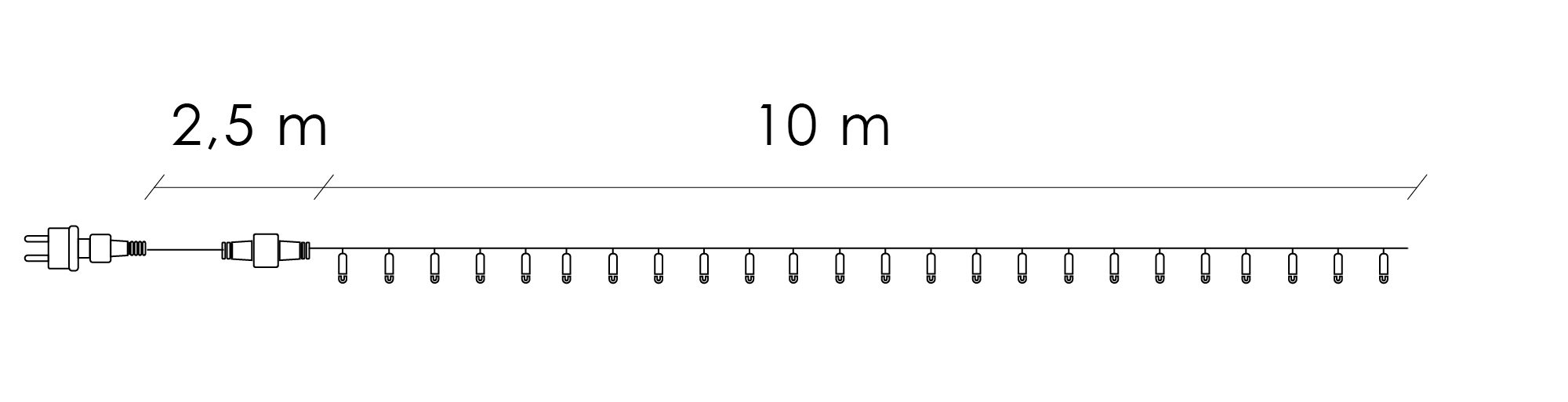 Kalėdinės girliandos springos 200 led, 10 m, šaltai balta