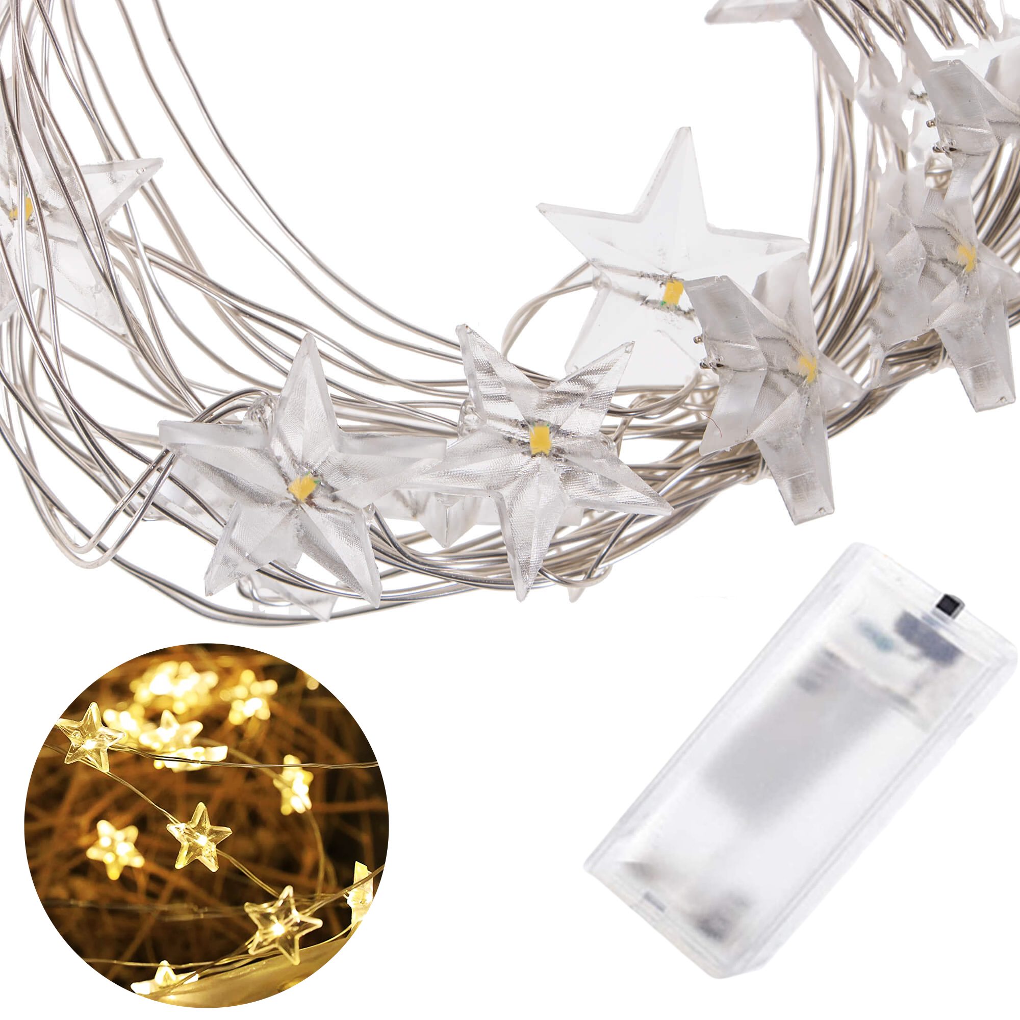 Led girlianda springos 50 diodų, šilta balta, 5,7 m